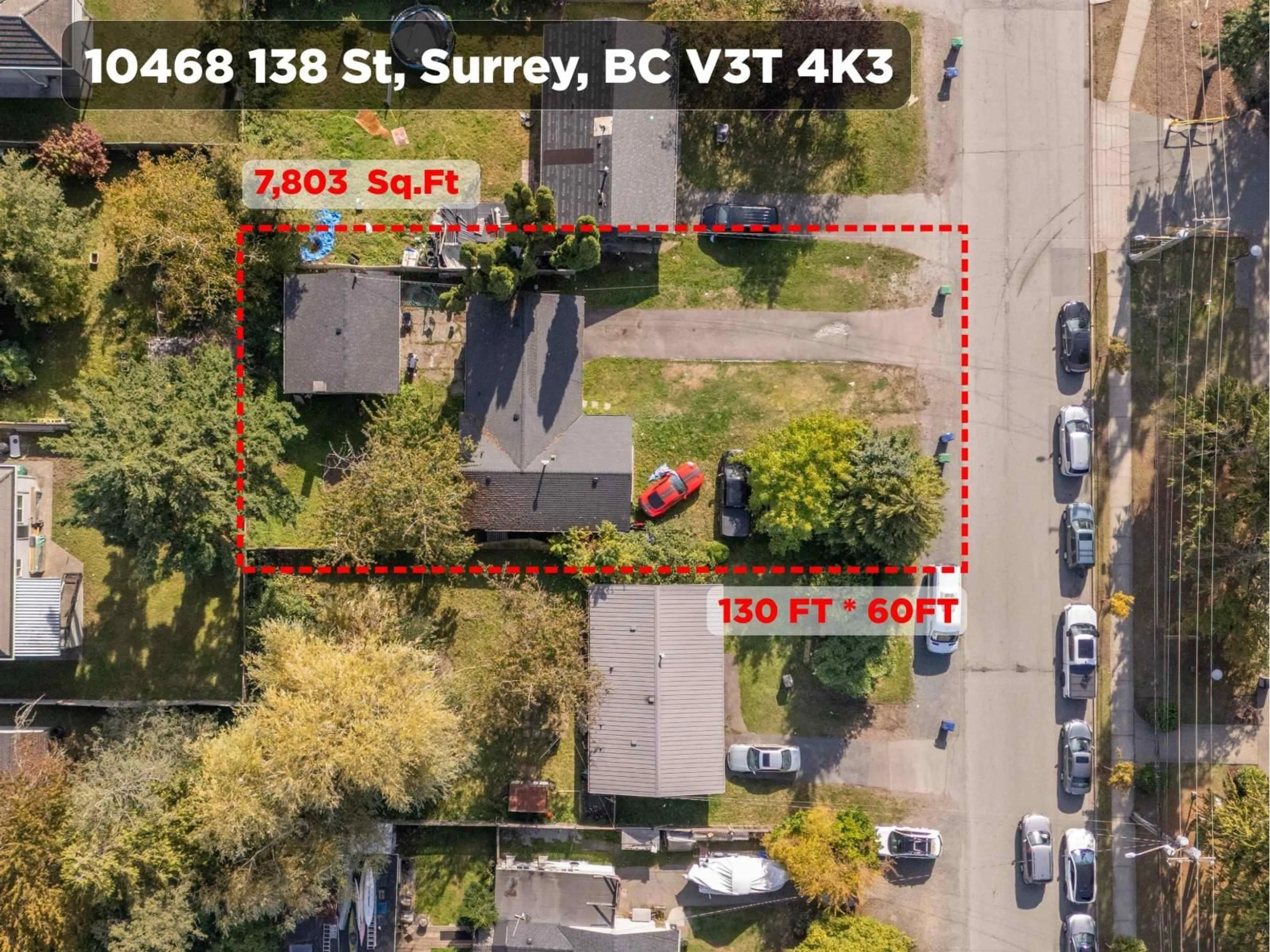 A pic from outside/outdoor area/front of a property/back of a property/a pic from drone, street for 10468 138 STREET, Surrey British Columbia V3T4K3