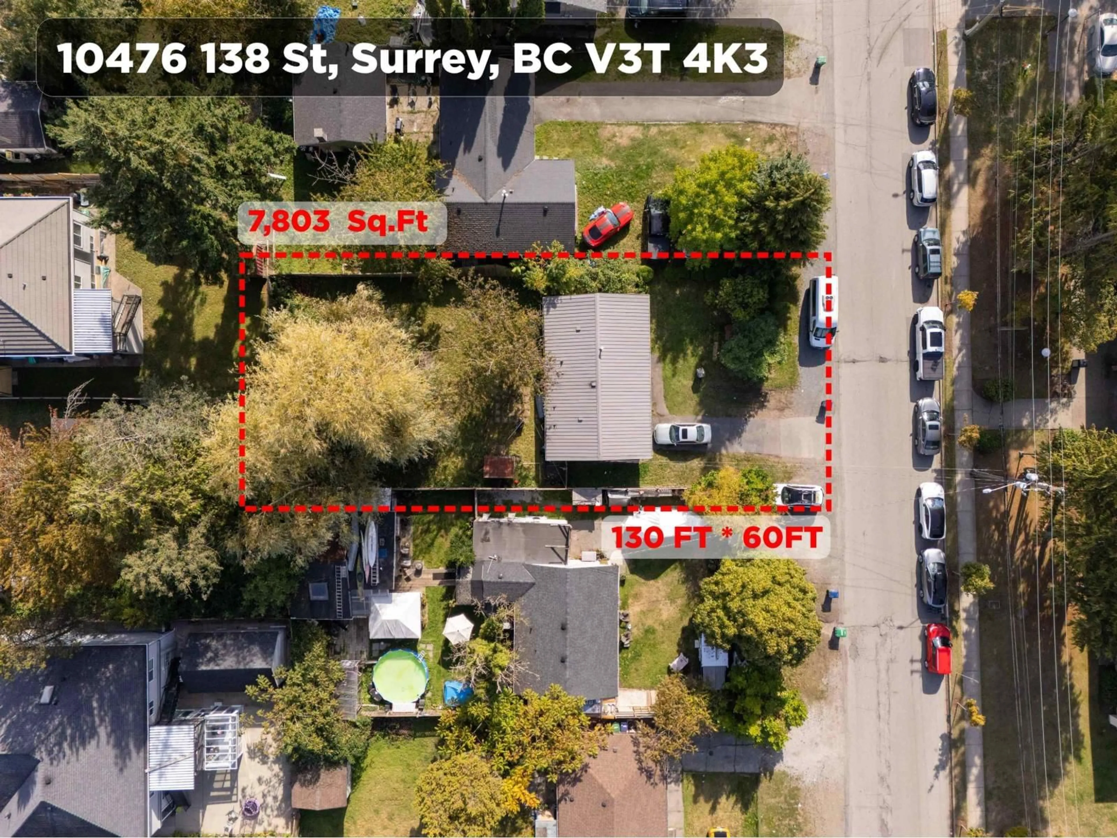 A pic from outside/outdoor area/front of a property/back of a property/a pic from drone, street for 10476 138 STREET, Surrey British Columbia V3T4K3
