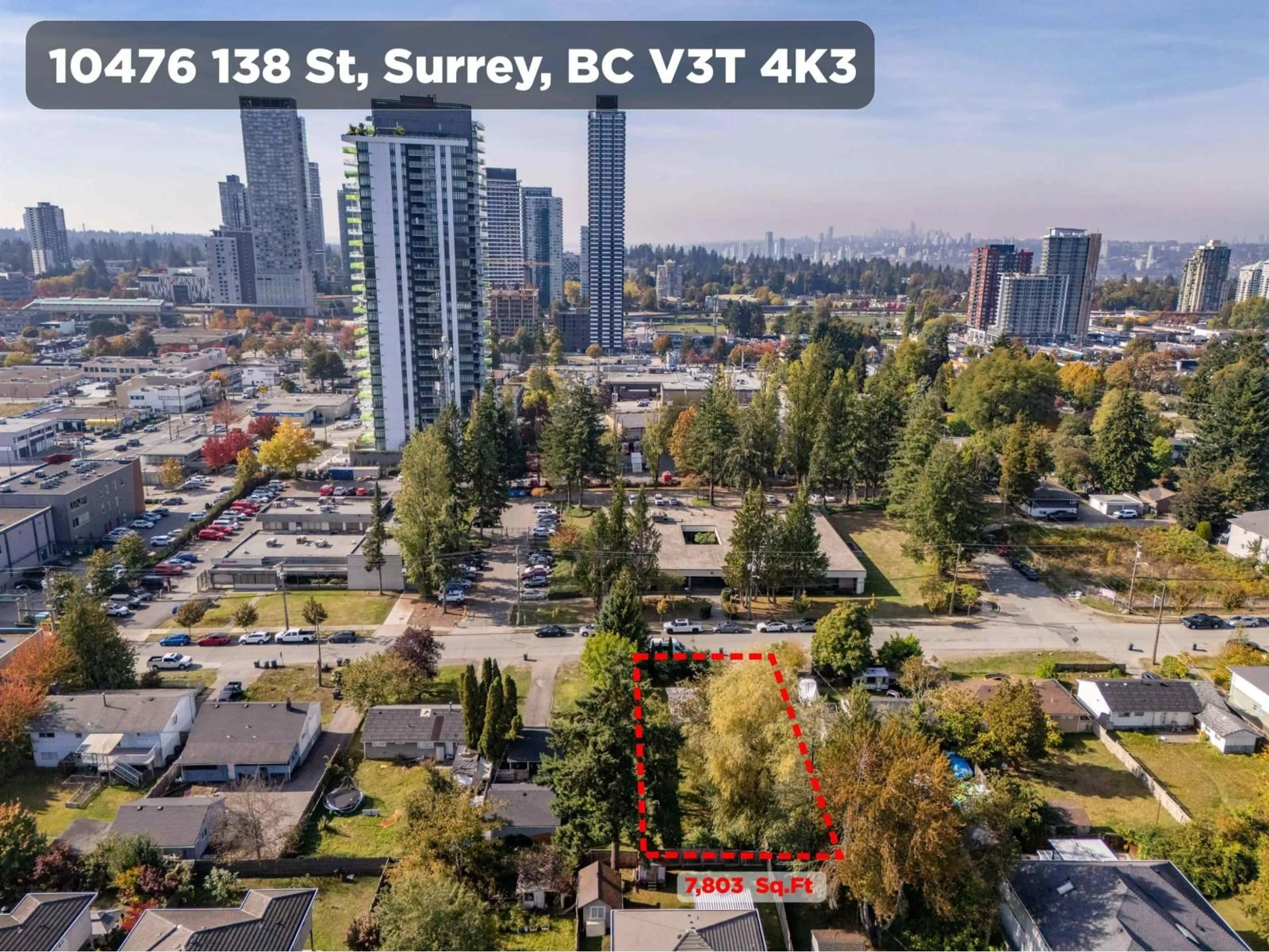 A pic from outside/outdoor area/front of a property/back of a property/a pic from drone, city buildings view from balcony for 10476 138 STREET, Surrey British Columbia V3T4K3
