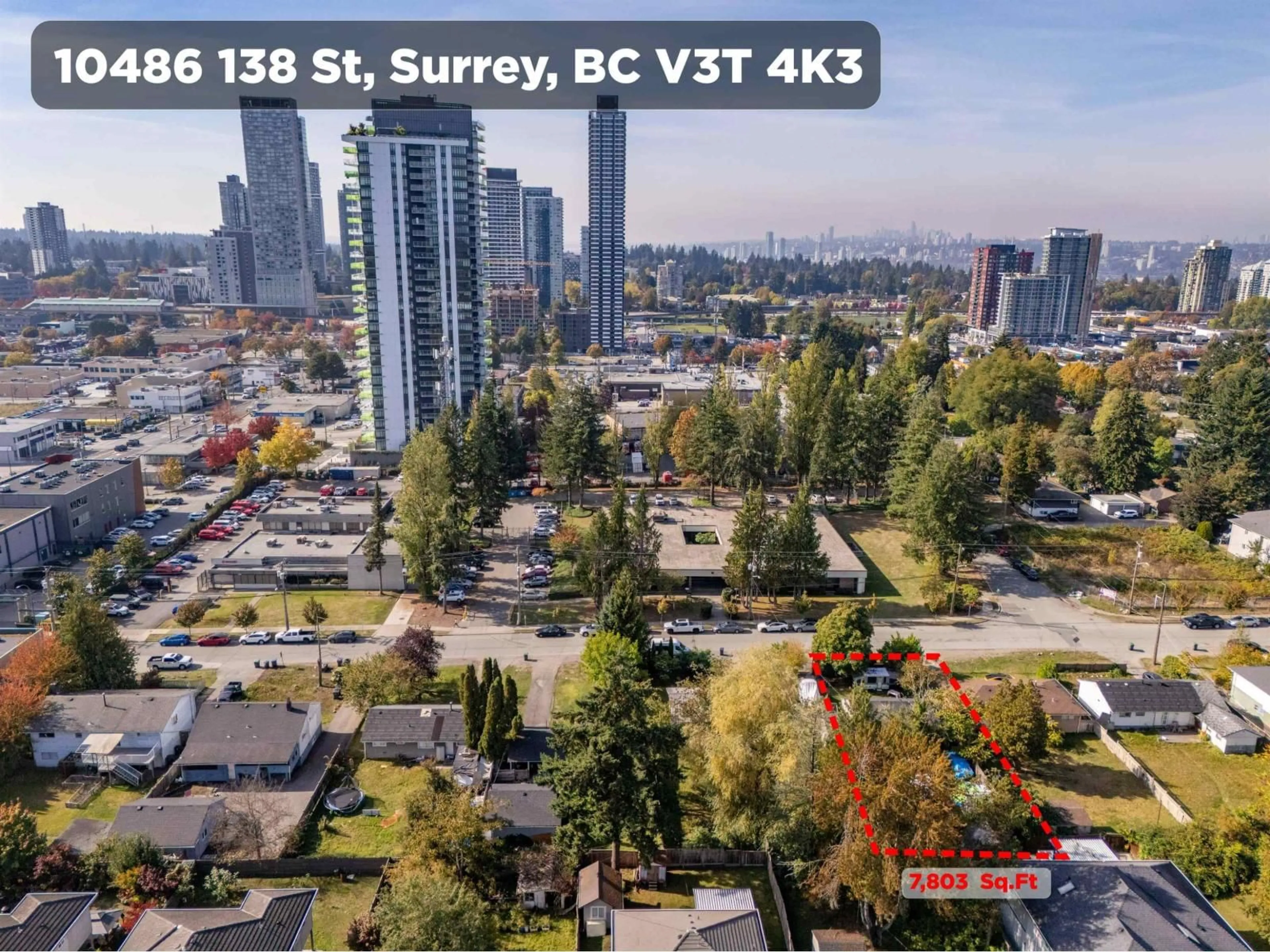 A pic from outside/outdoor area/front of a property/back of a property/a pic from drone, city buildings view from balcony for 10486 138 STREET, Surrey British Columbia V3T4K3