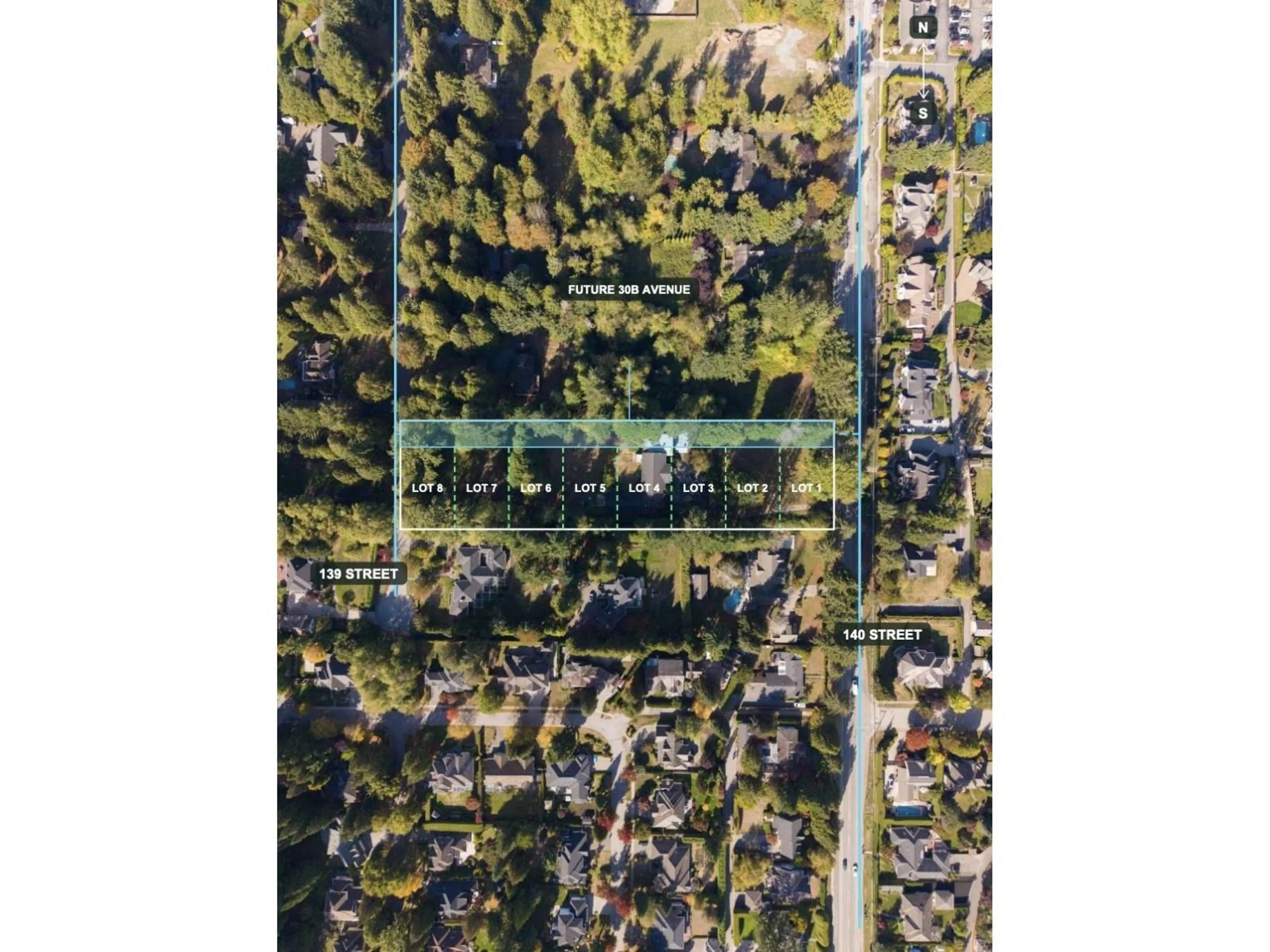 A pic from outside/outdoor area/front of a property/back of a property/a pic from drone, street for 3055 140 STREET, Surrey British Columbia V4P2C2