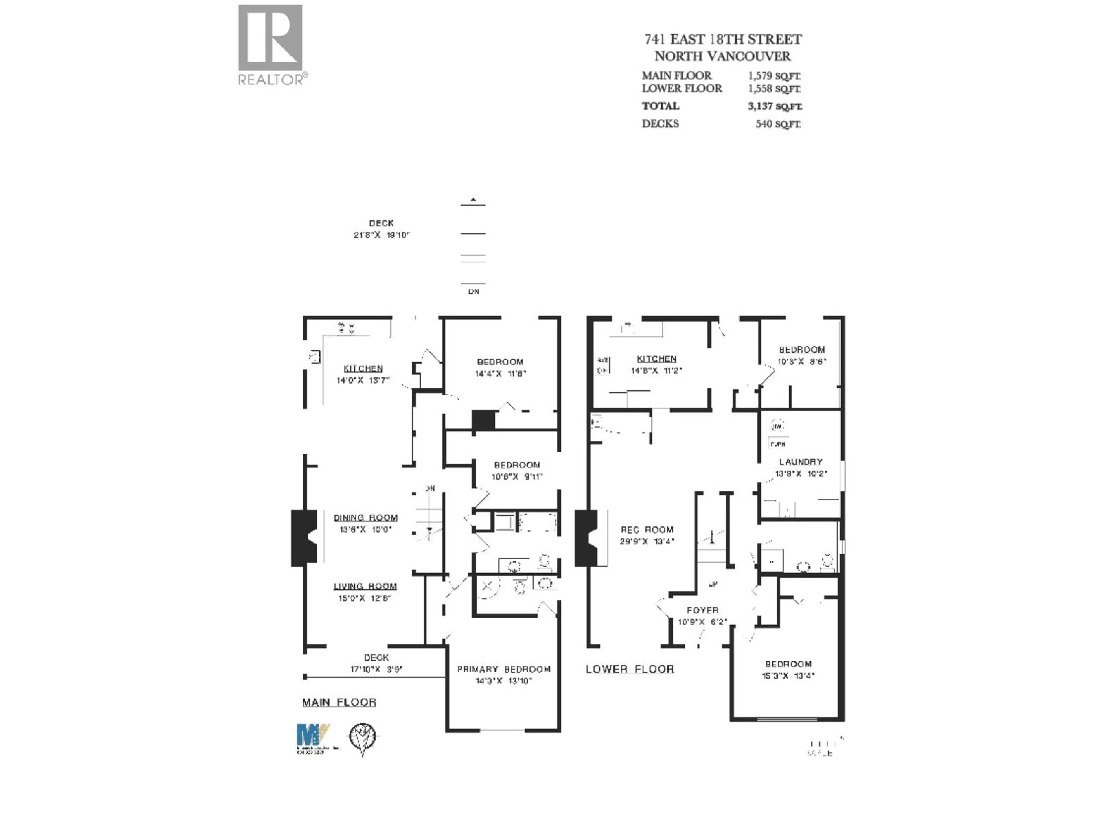 Floor plan for 741 18TH STREET, North Vancouver British Columbia V7L2Y7