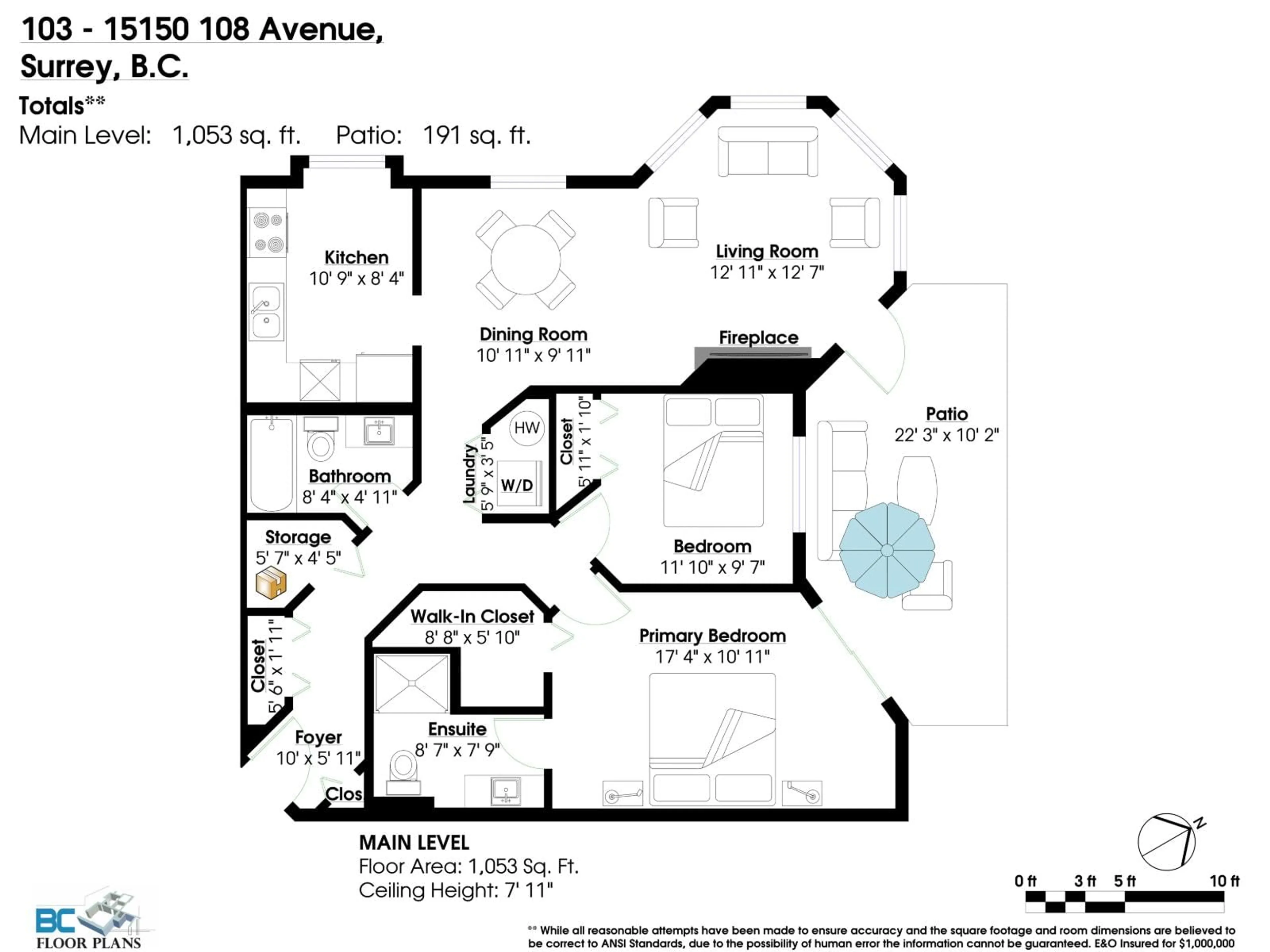 Floor plan for 103 - 15150 108 AVENUE, Surrey British Columbia V3R0V1