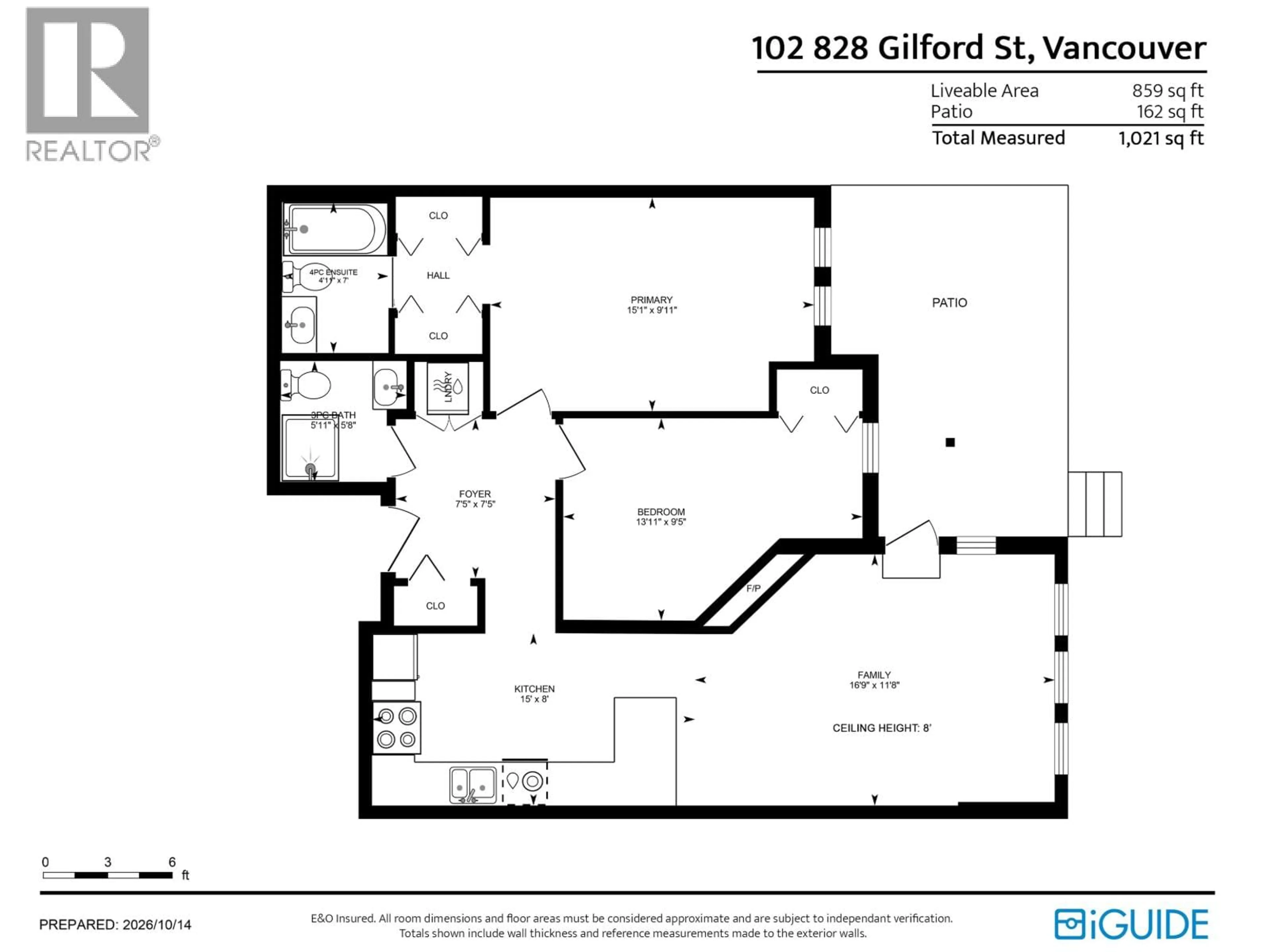 Floor plan for 102 - 828 GILFORD STREET, Vancouver British Columbia V6G2N6