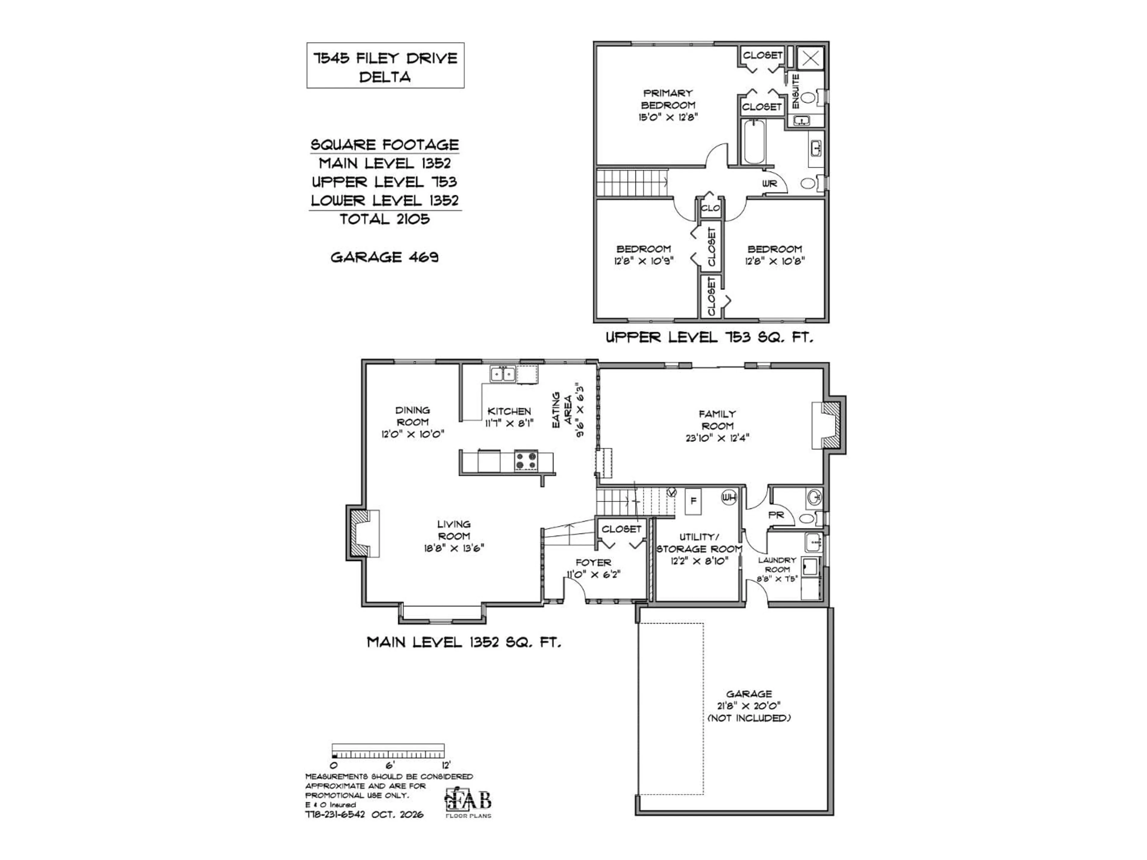 Floor plan for 7545 FILEY DRIVE, Delta British Columbia V4C6W5