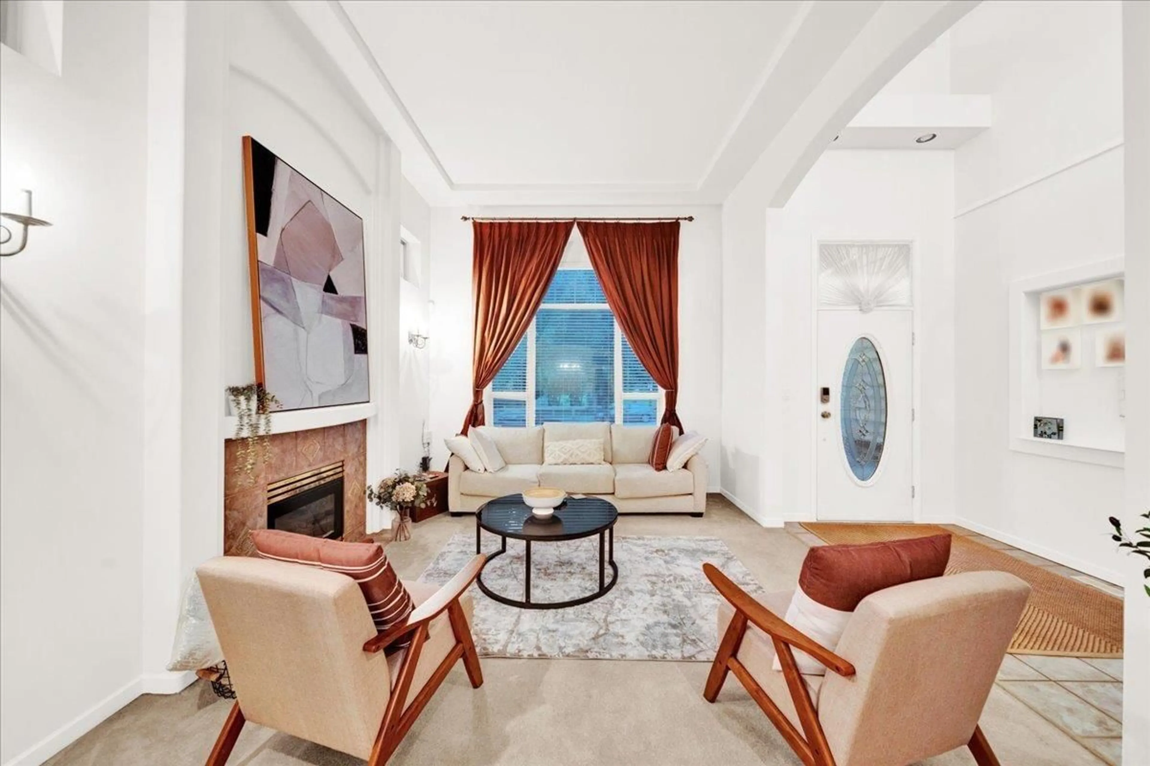 Living room with furniture, ceramic/tile floor for 7457 146TH STREET, Surrey British Columbia V3S8Y8
