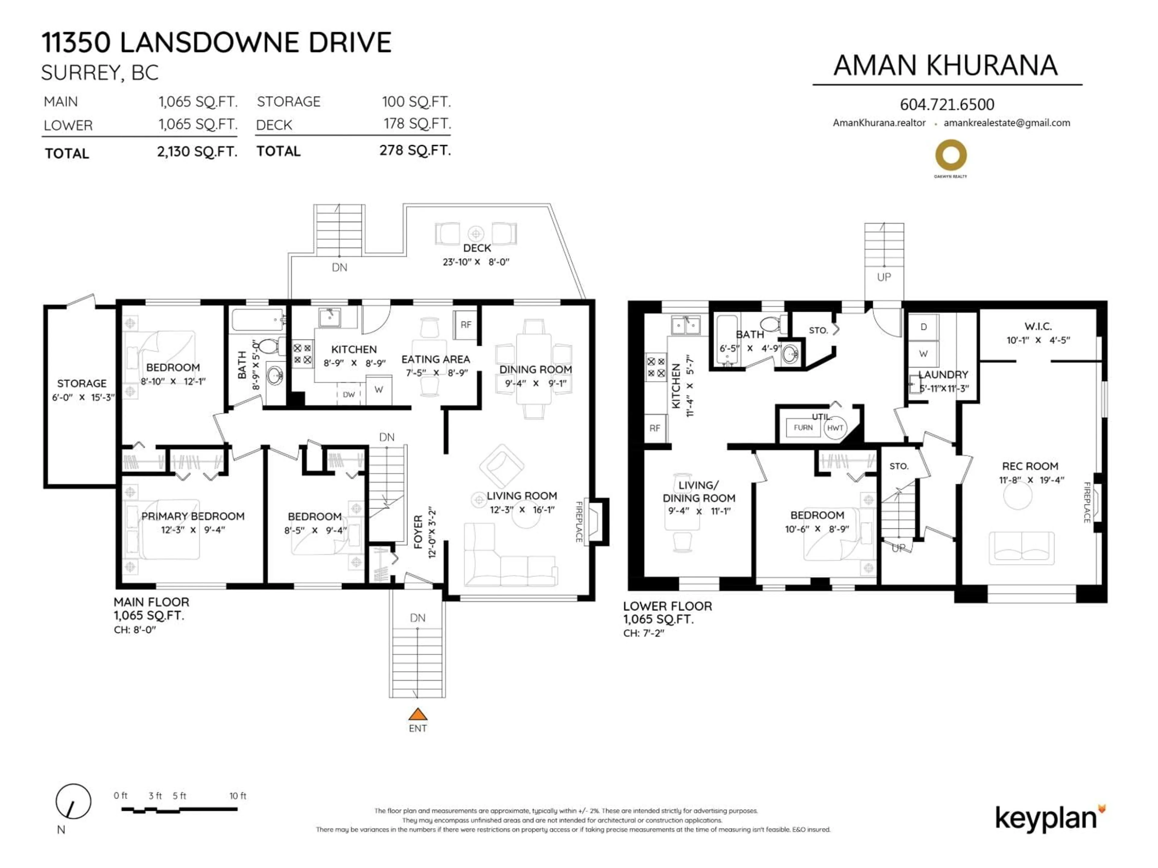 Floor plan for 11350 LANSDOWNE DRIVE, Surrey British Columbia V3R4Z9