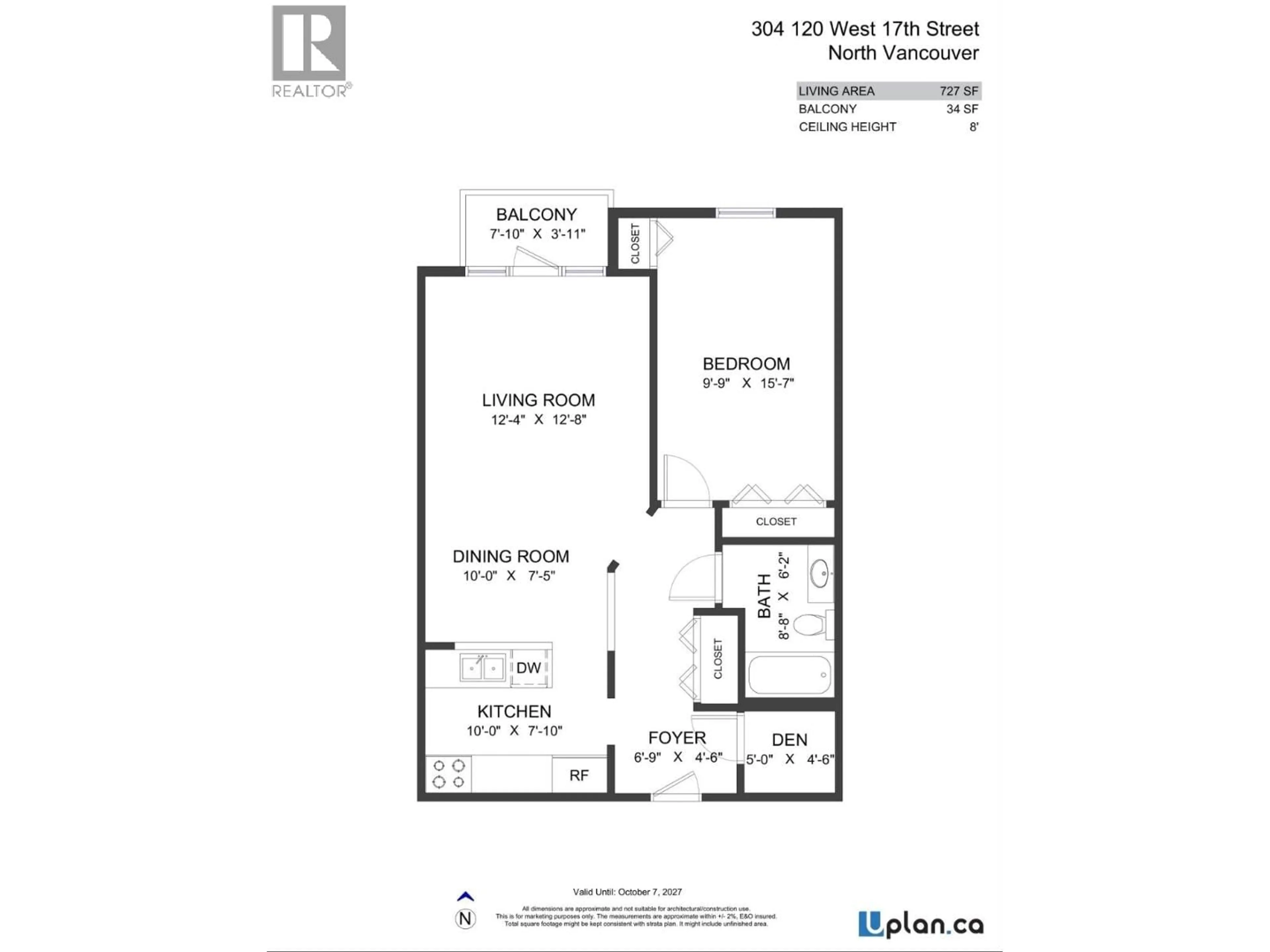 Floor plan for 304 - 120 17TH STREET, North Vancouver British Columbia V7M1V4
