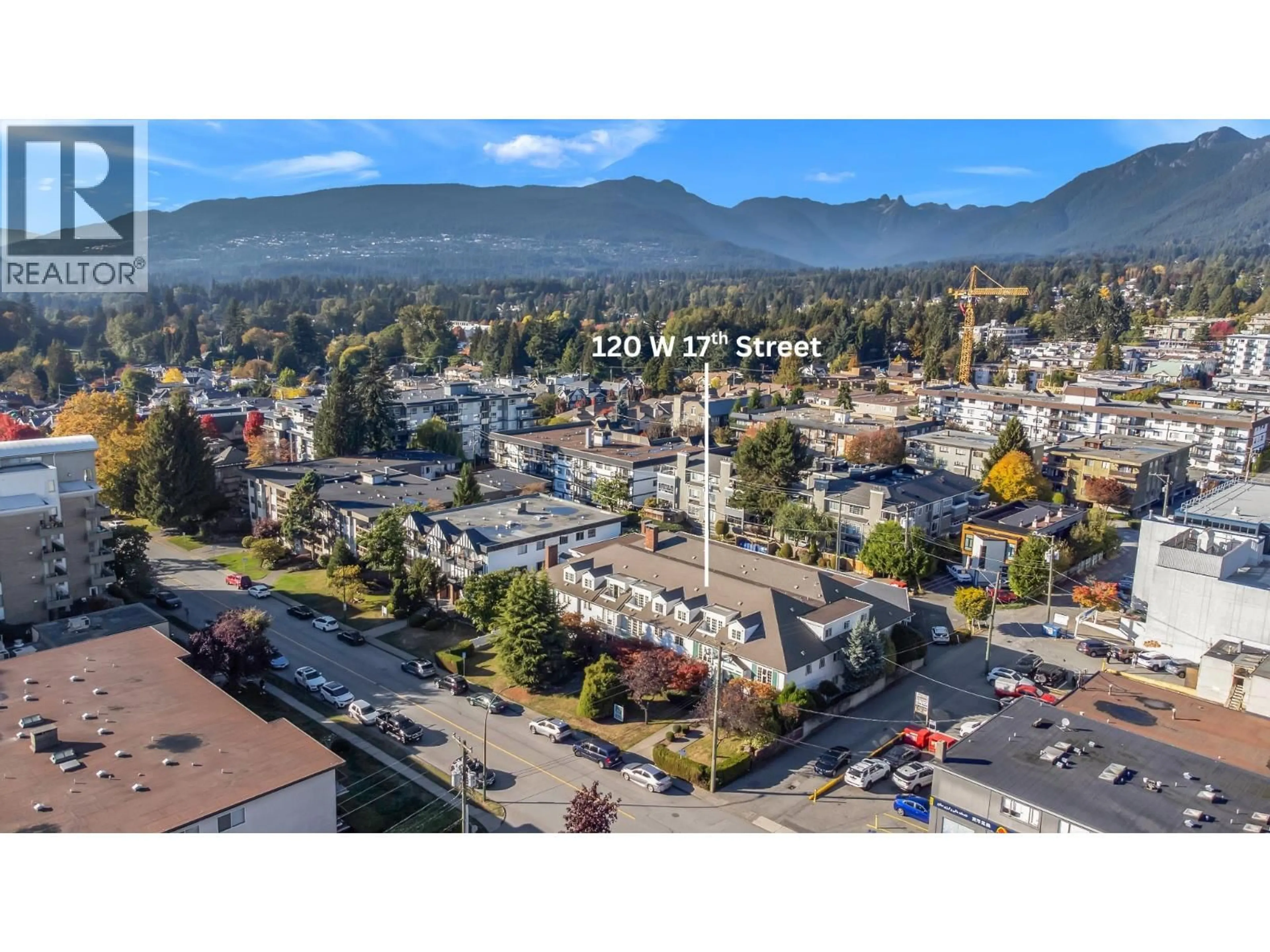 A pic from outside/outdoor area/front of a property/back of a property/a pic from drone, mountain view for 304 - 120 17TH STREET, North Vancouver British Columbia V7M1V4