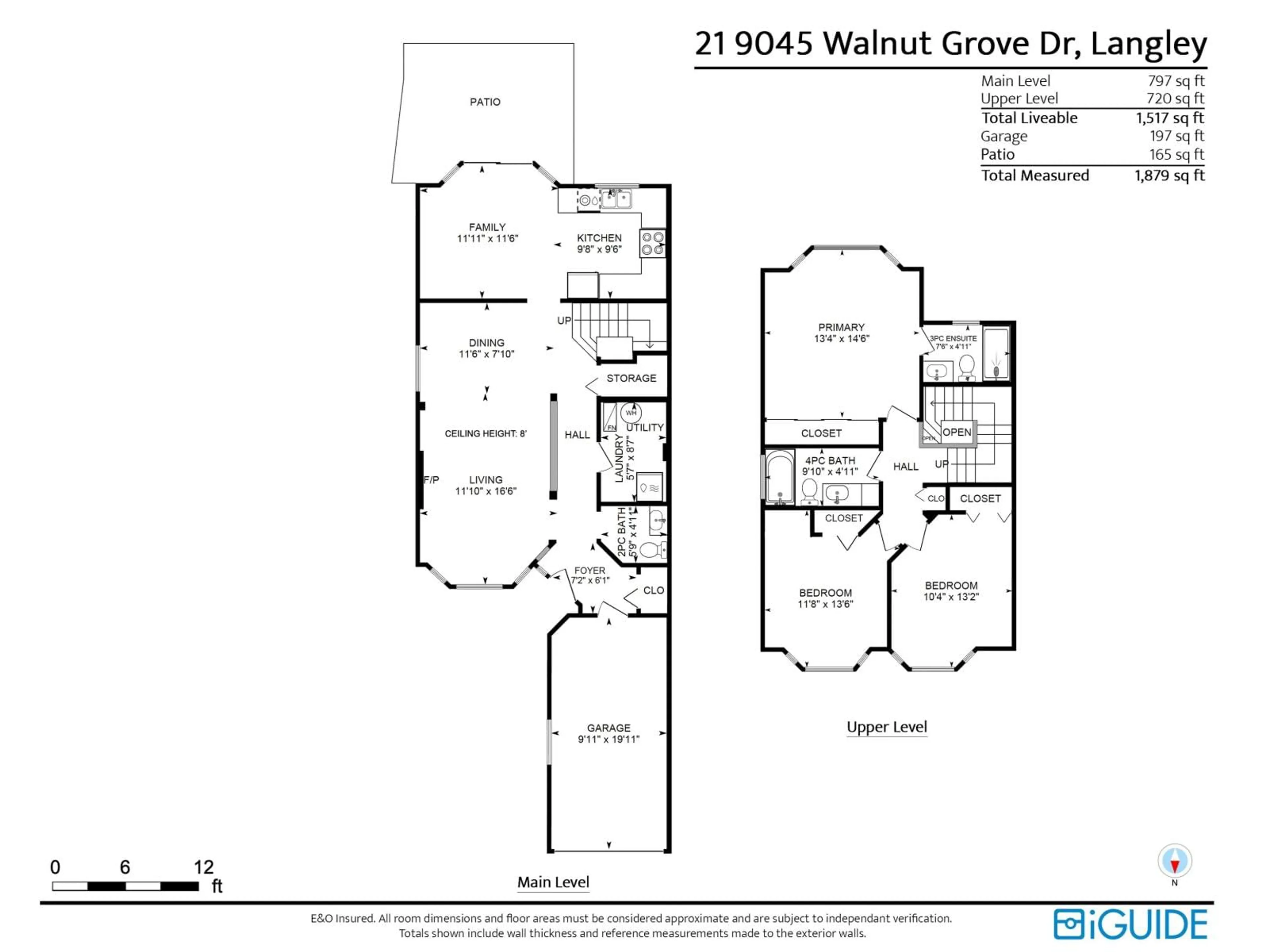 Floor plan for 21 - 9045 WALNUT GROVE DRIVE, Langley British Columbia V1M2E1