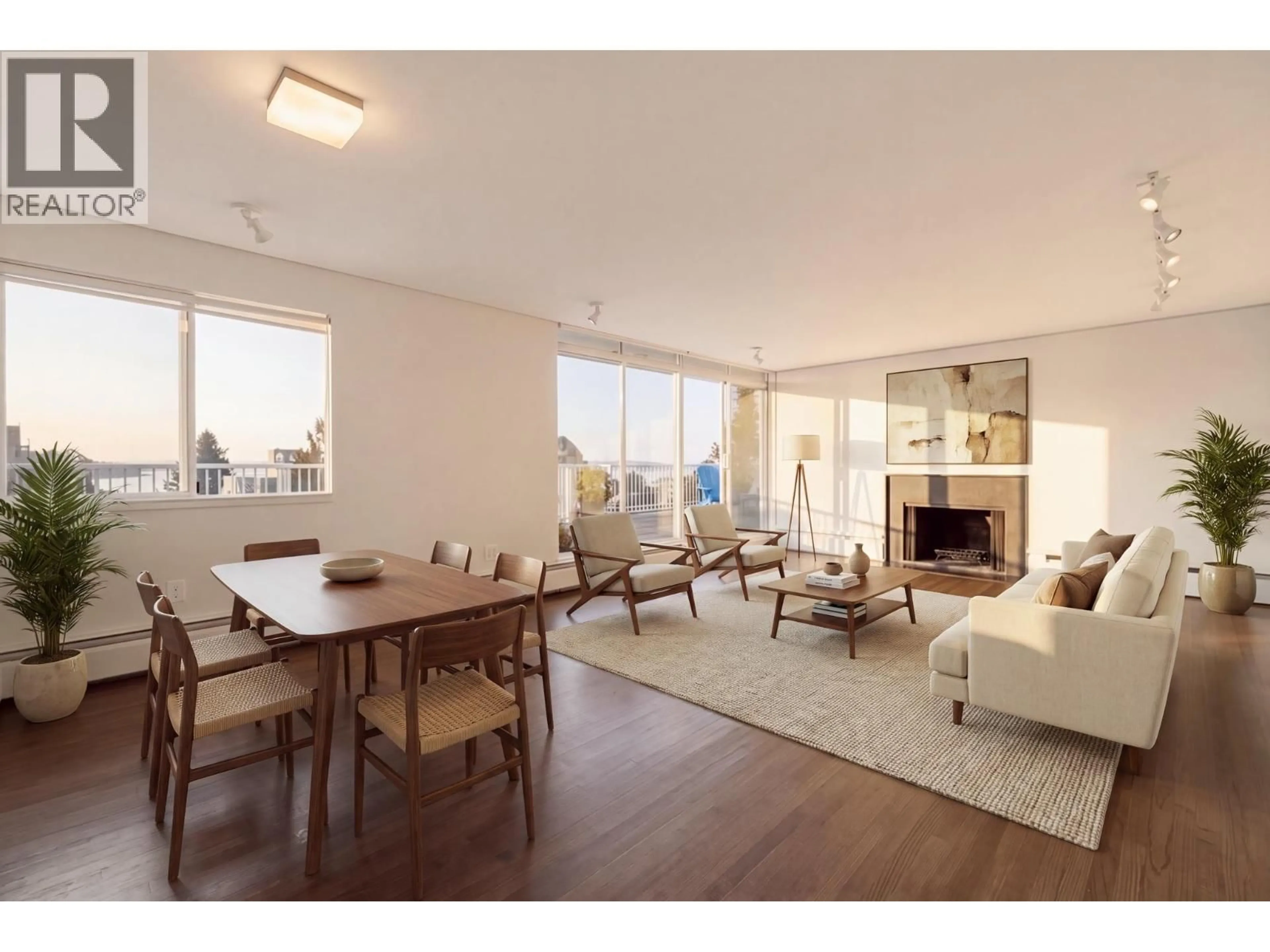 Living room with furniture, wood/laminate floor for 701 - 1425 ESQUIMALT AVENUE, West Vancouver British Columbia V7T1L1
