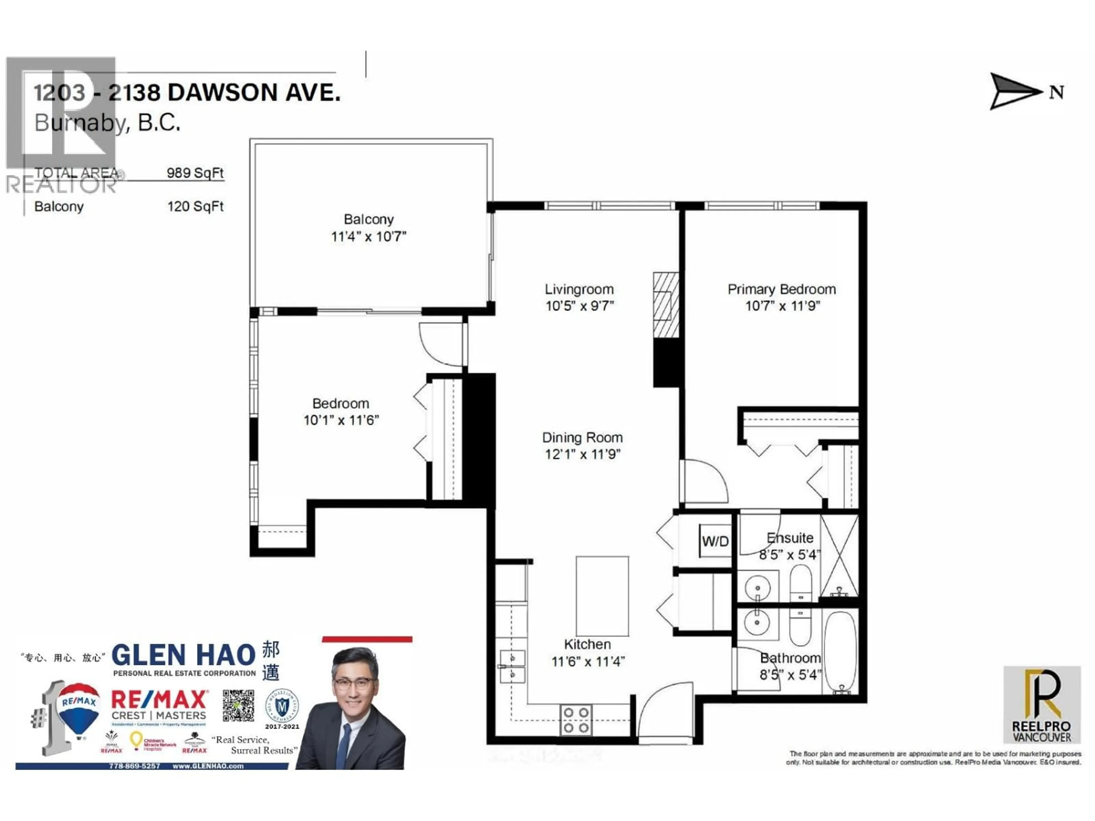 Floor plan for 1203 - 2138 MADISON AVENUE, Burnaby British Columbia V5C6T6