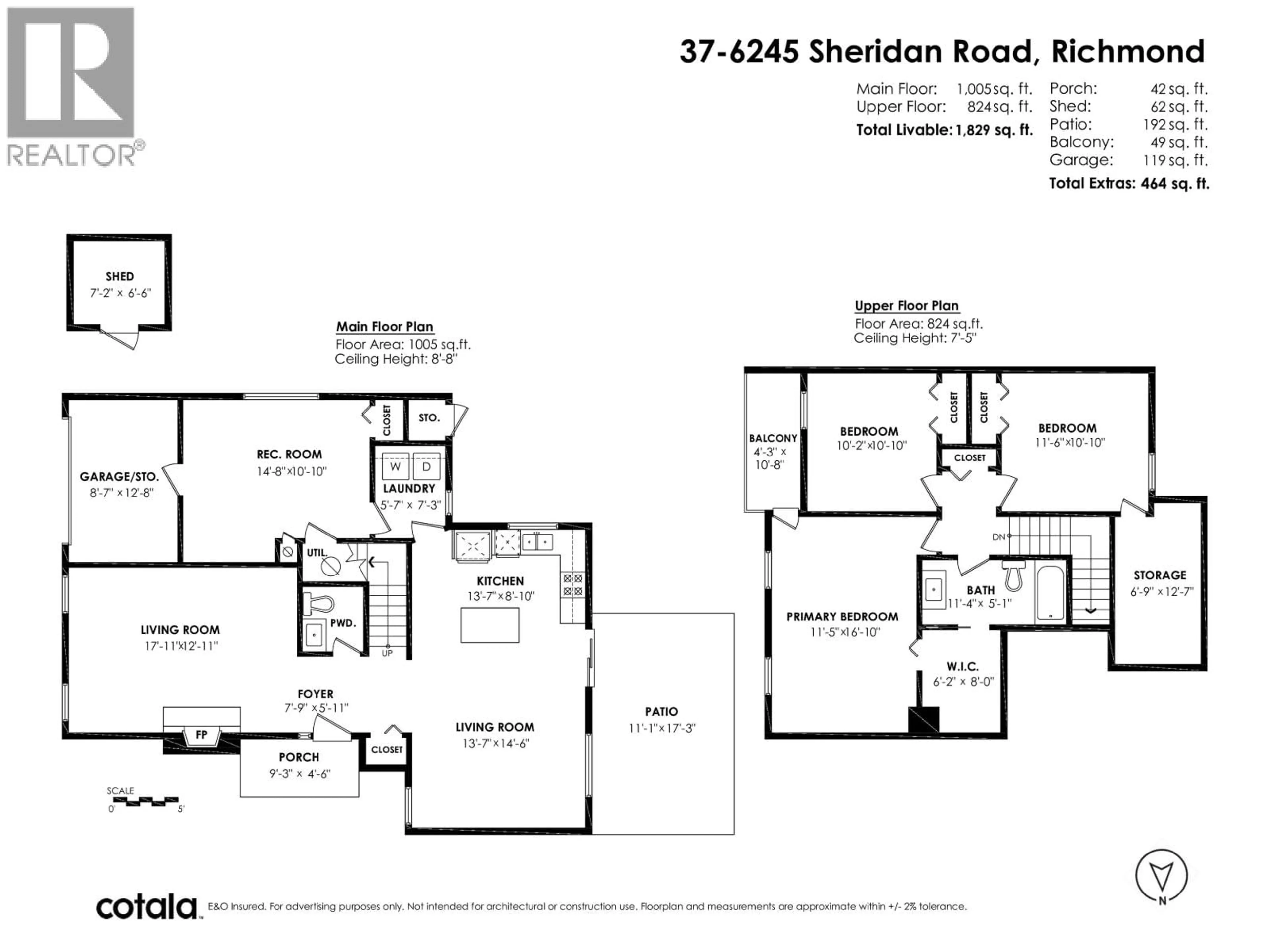 Floor plan for 37 - 6245 SHERIDAN ROAD, Richmond British Columbia V7E4W6