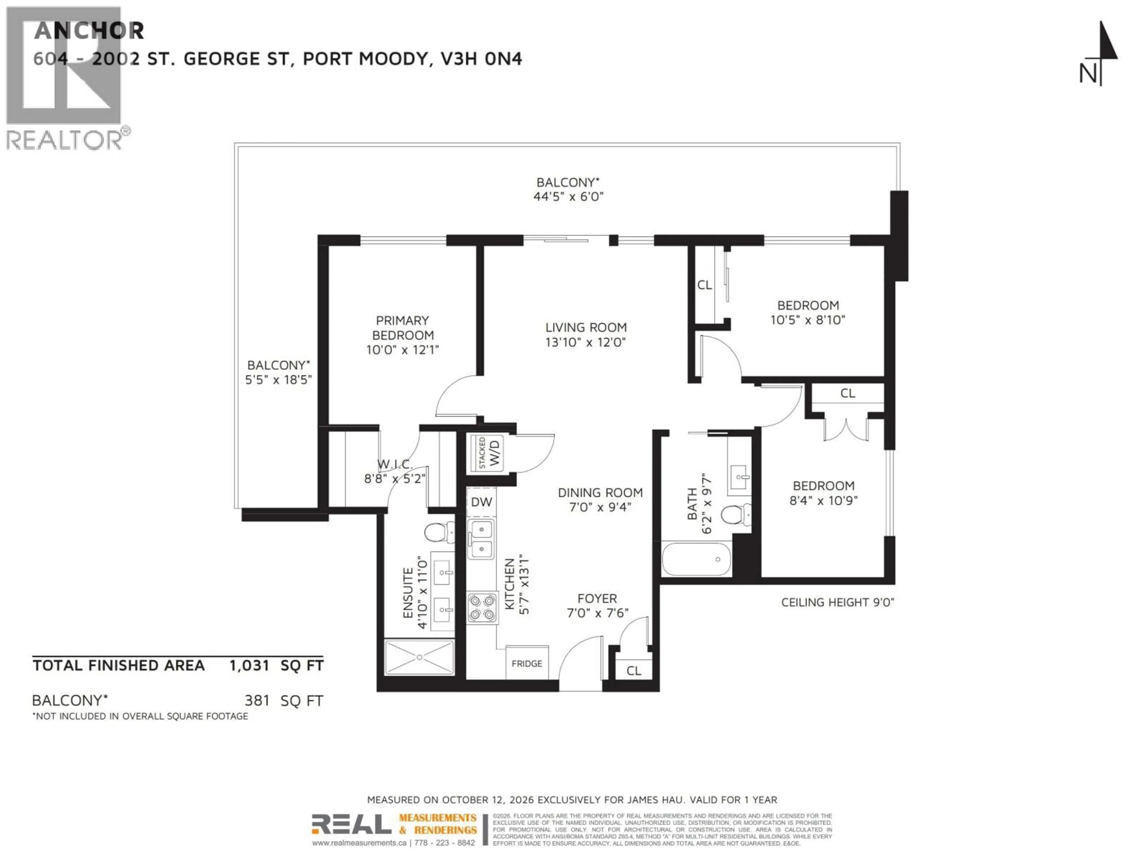 Floor plan for PH604 - 2002 ST. GEORGE STREET, Port Moody British Columbia V3H0N4