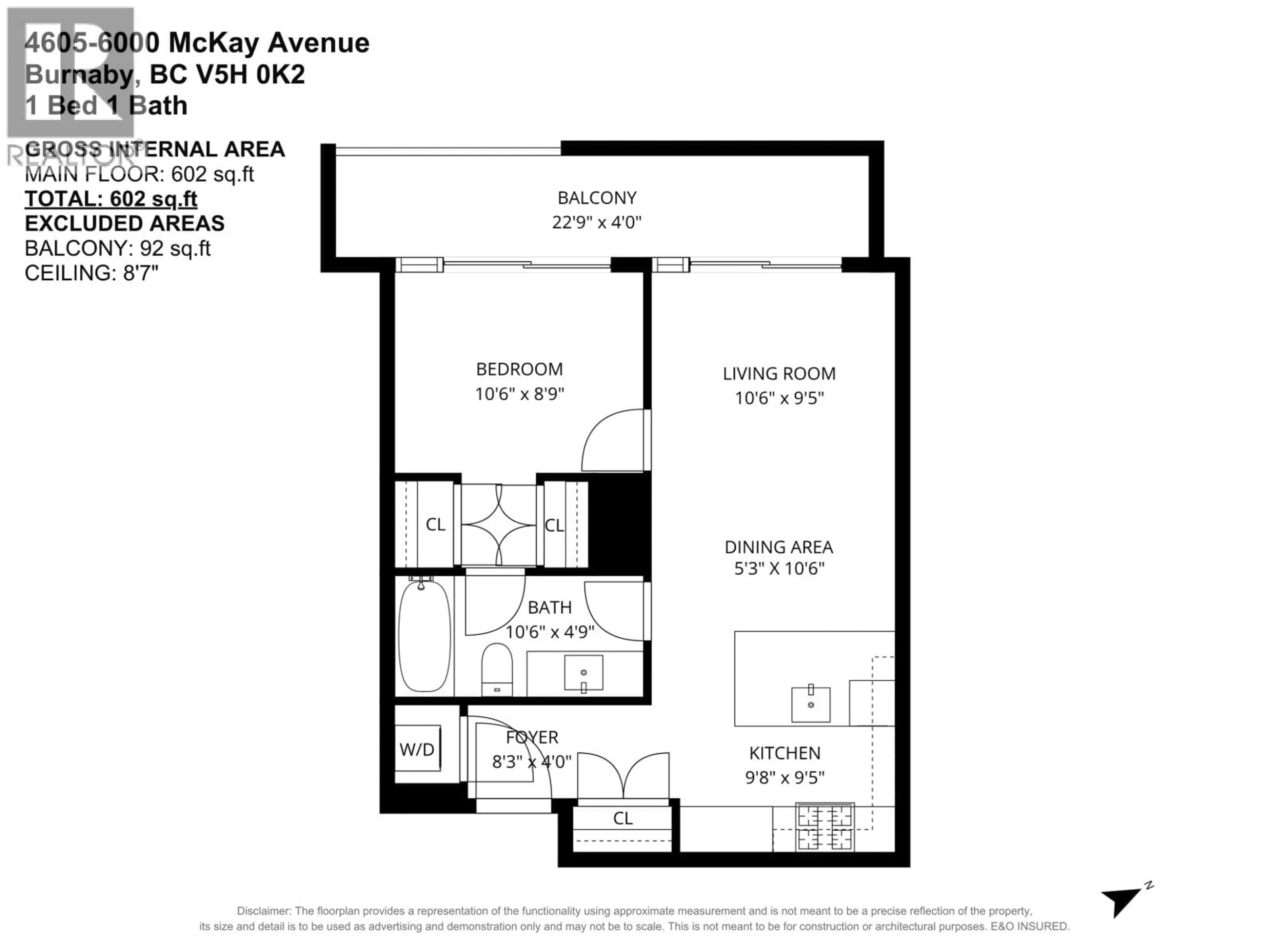 Floor plan for 4605 - 6000 MCKAY AVENUE, Burnaby British Columbia V5H0K2