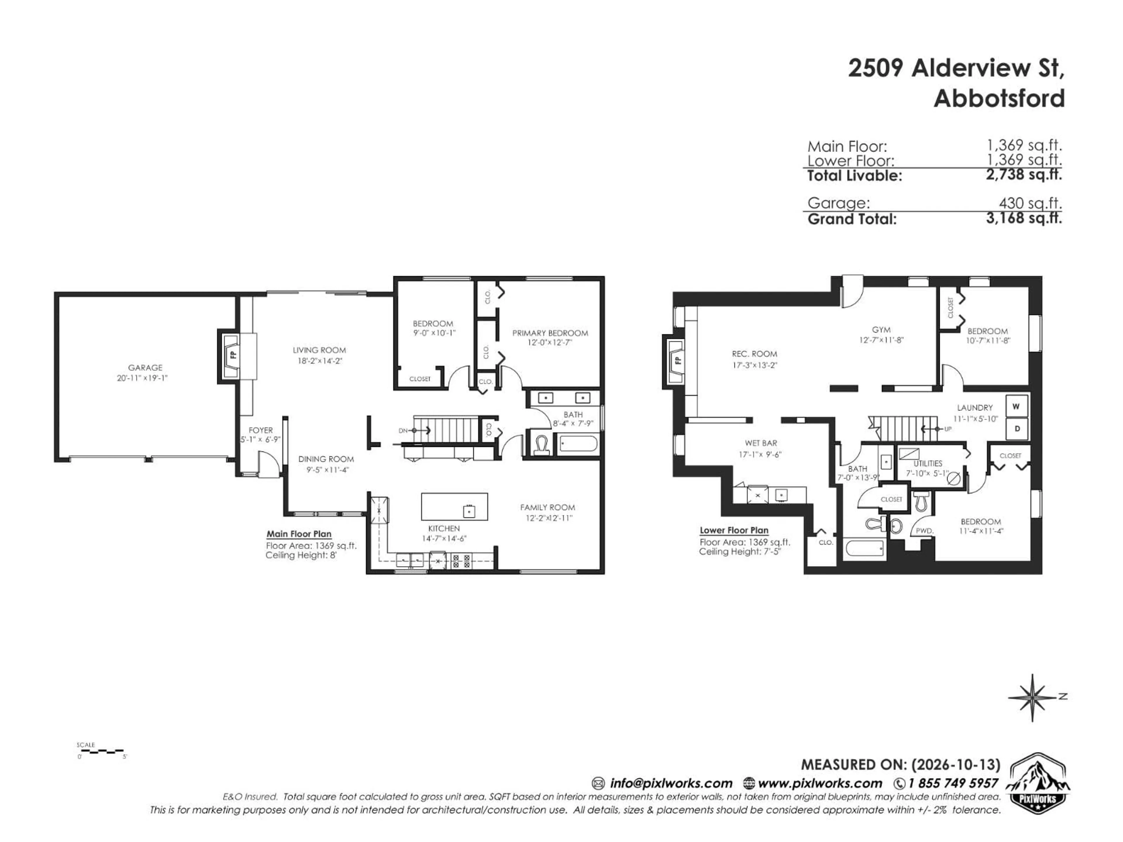 Floor plan for 2509 ALDERVIEW STREET, Abbotsford British Columbia V3S8J9