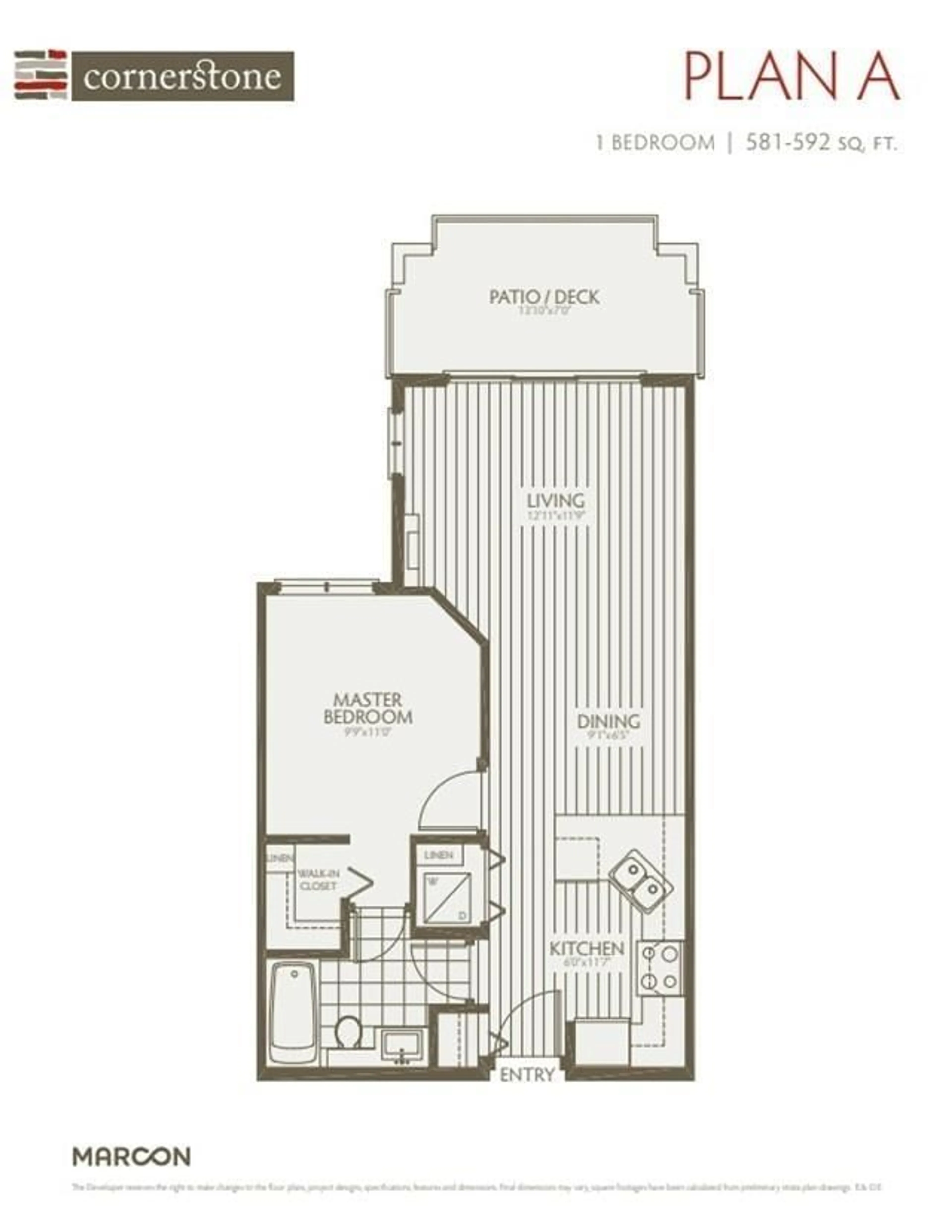 Floor plan for 101 - 21009 56 AVENUE, Langley British Columbia V3A0C9