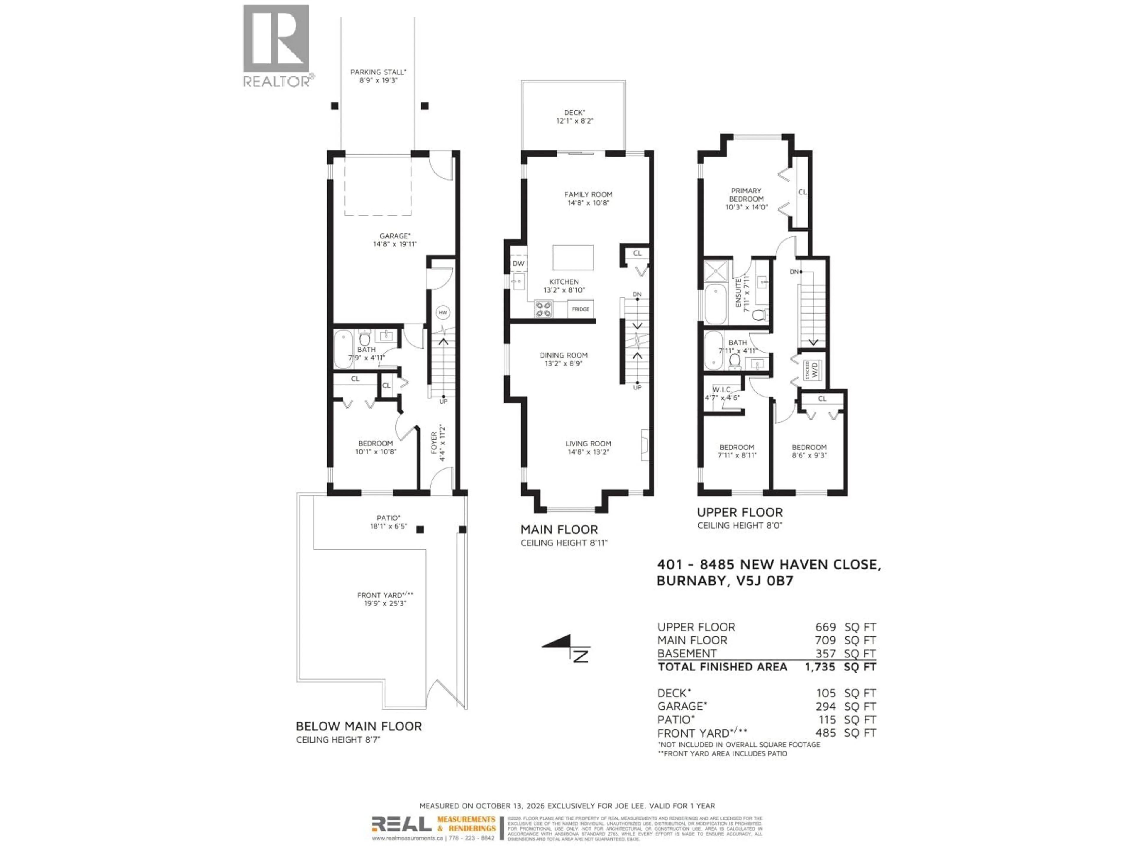 Floor plan for 401 - 8485 NEW HAVEN CLOSE, Burnaby British Columbia V5J0B7