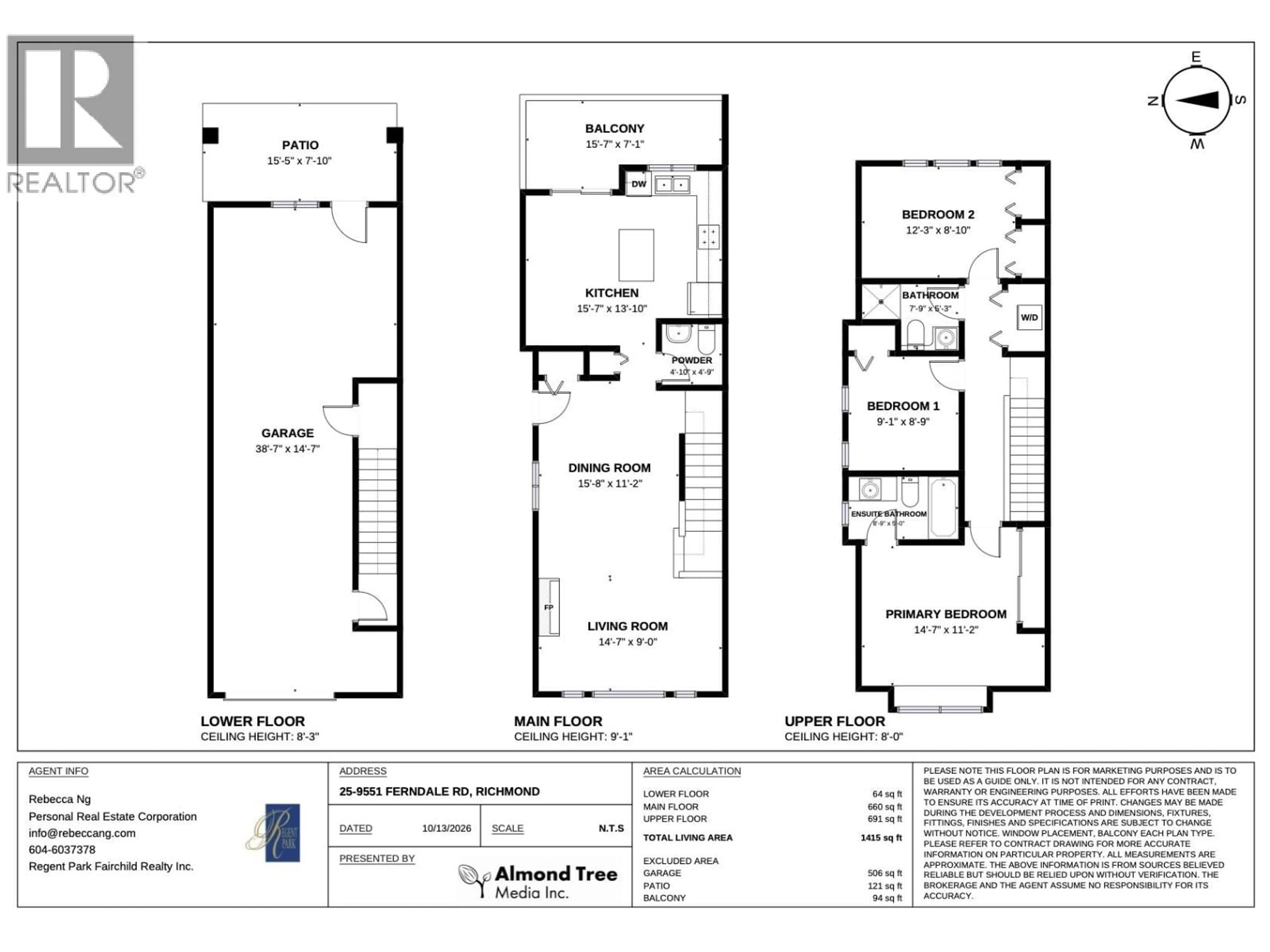 Floor plan for 25 - 9551 FERNDALE ROAD, Richmond British Columbia V6Y1X4
