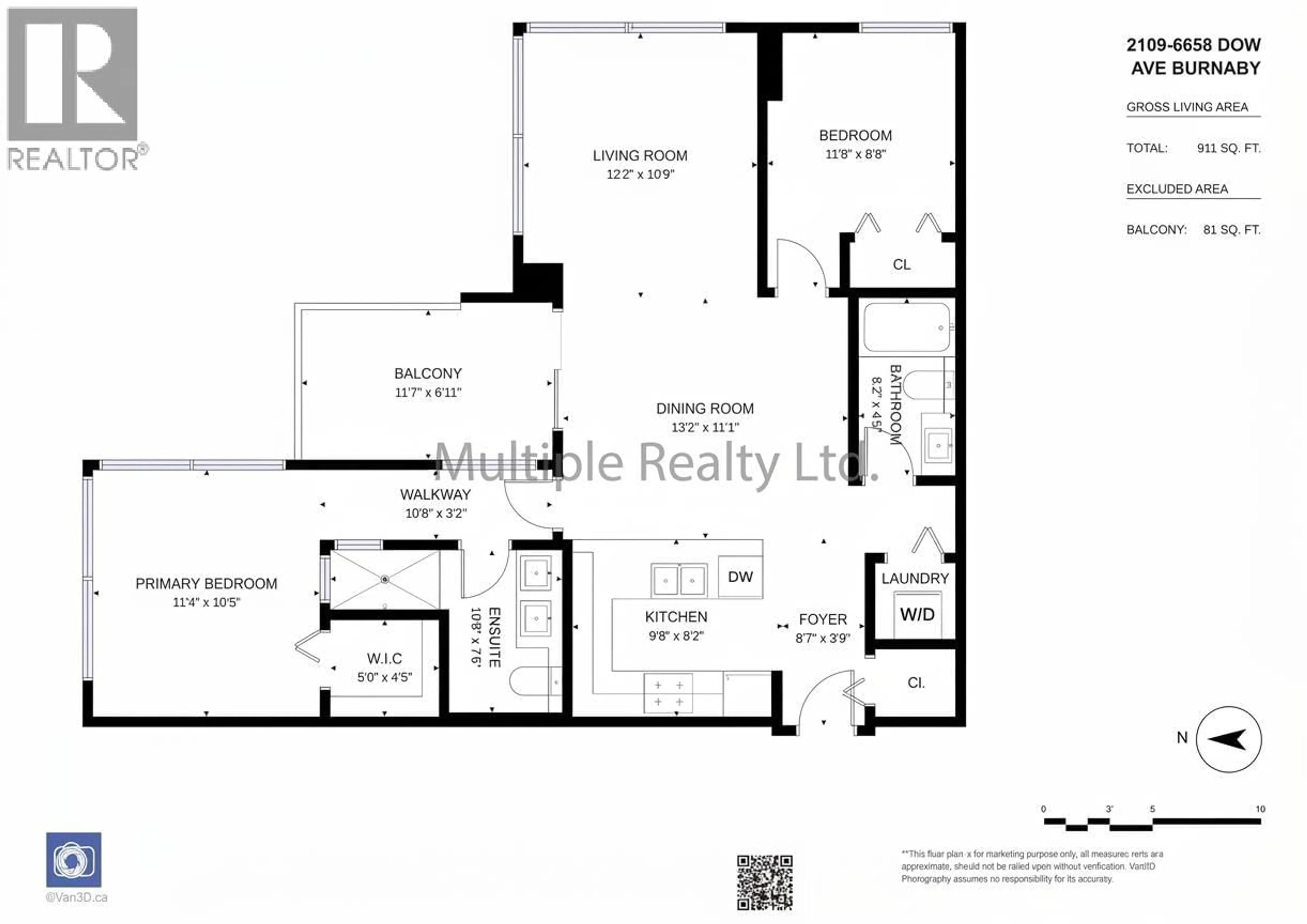Floor plan for 2109 - 6658 DOW AVENUE, Burnaby British Columbia V5H0C7