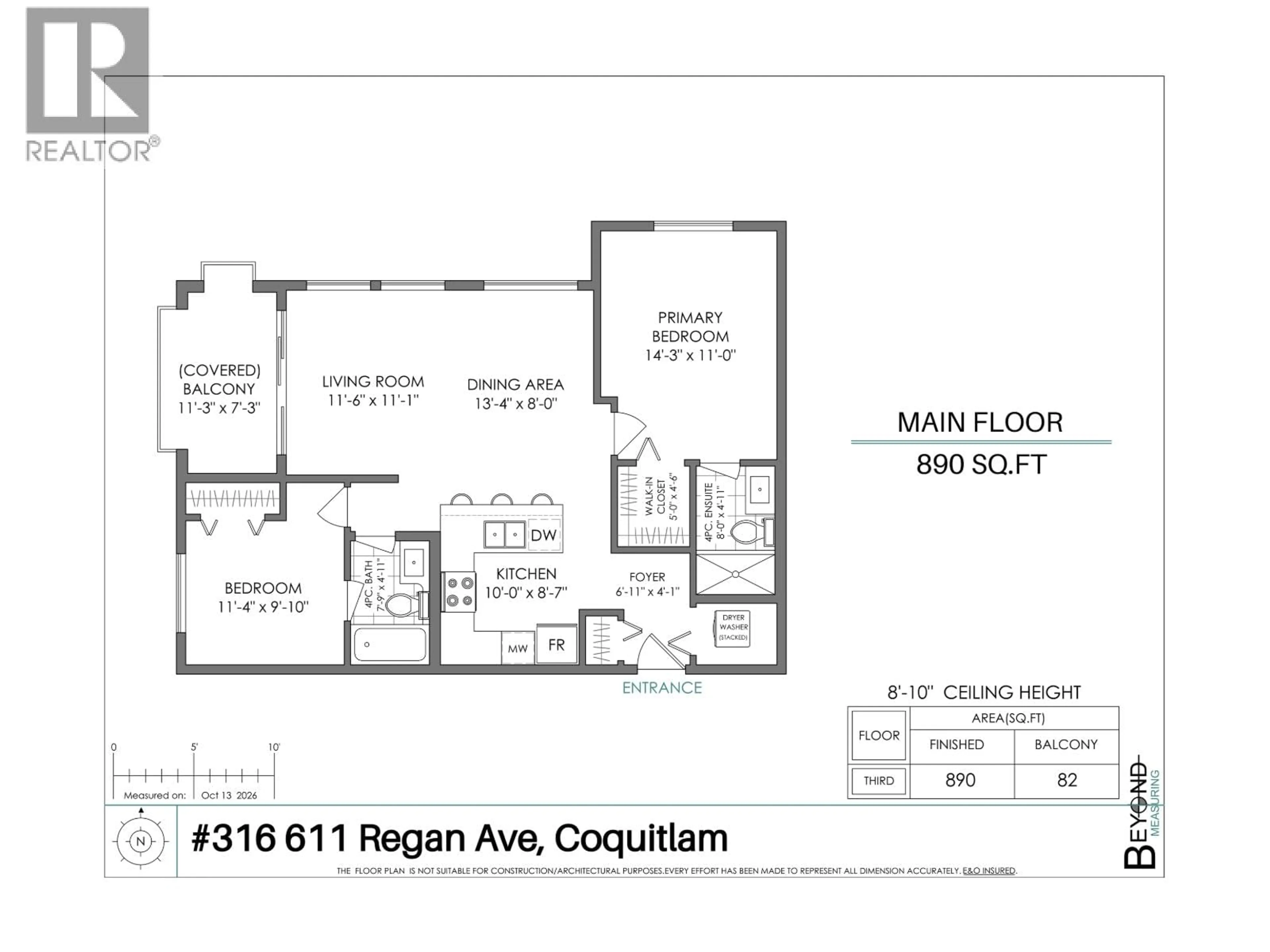 Floor plan for 316 - 611 REGAN AVENUE, Coquitlam British Columbia V3J0E5