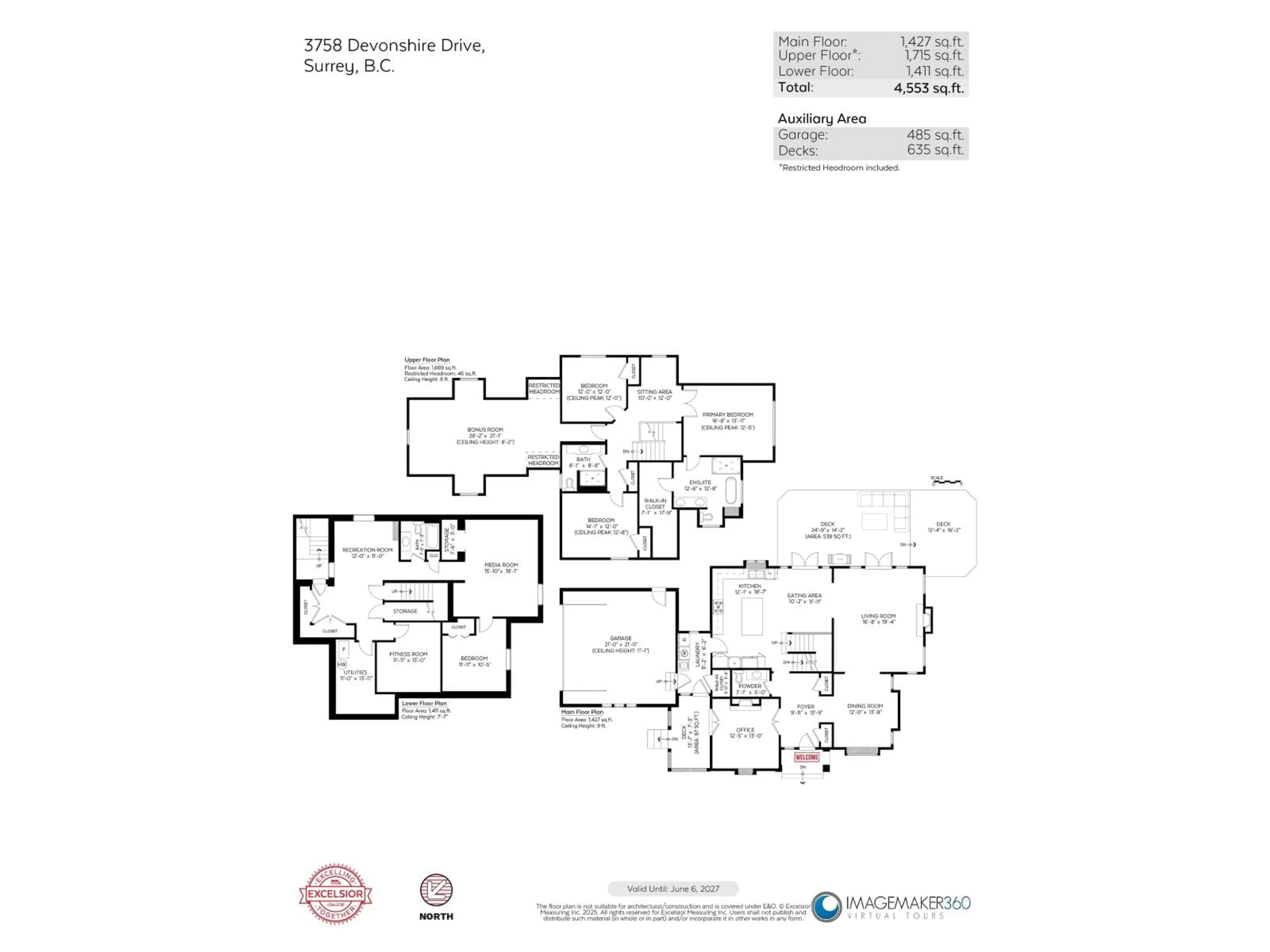 Floor plan for 3758 DEVONSHIRE DRIVE, Surrey British Columbia V3Z0H8
