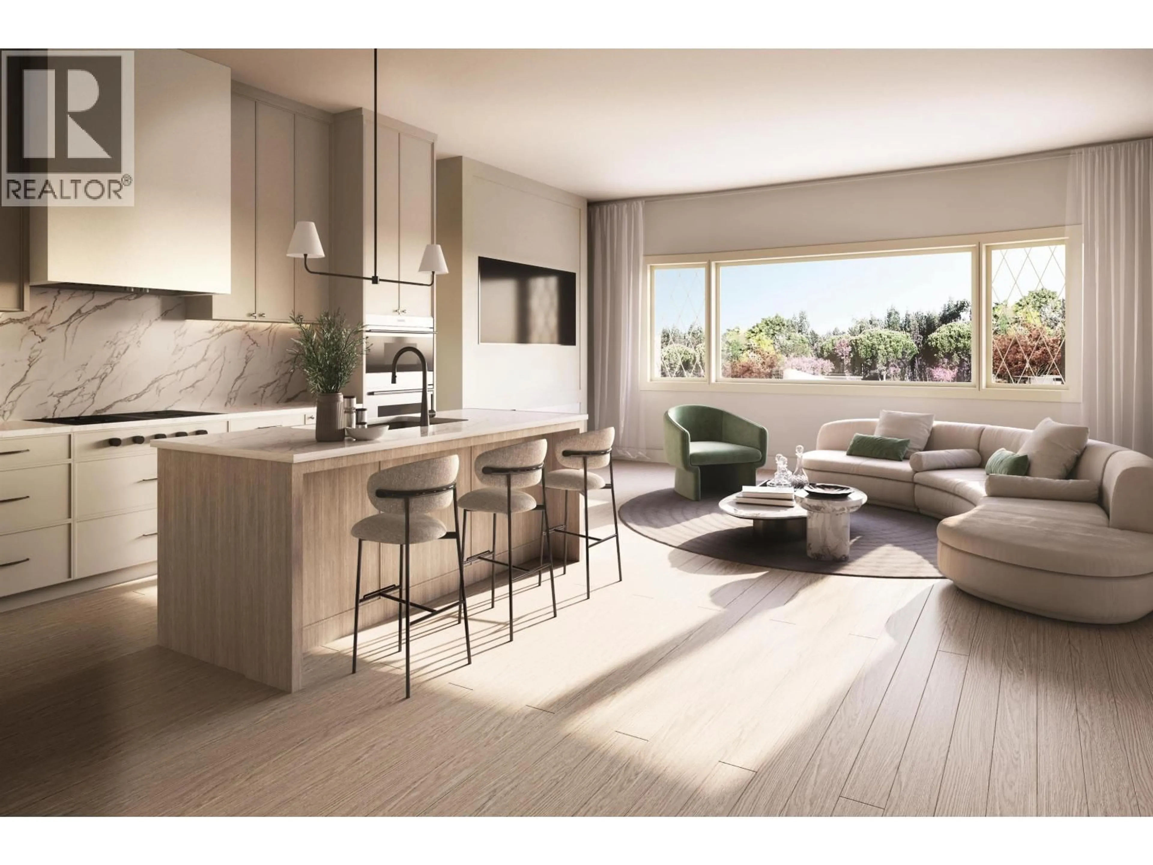 Open concept kitchen, wood/laminate floor for 3 - 1311 W 57TH AVENUE, Vancouver British Columbia V6P1S7