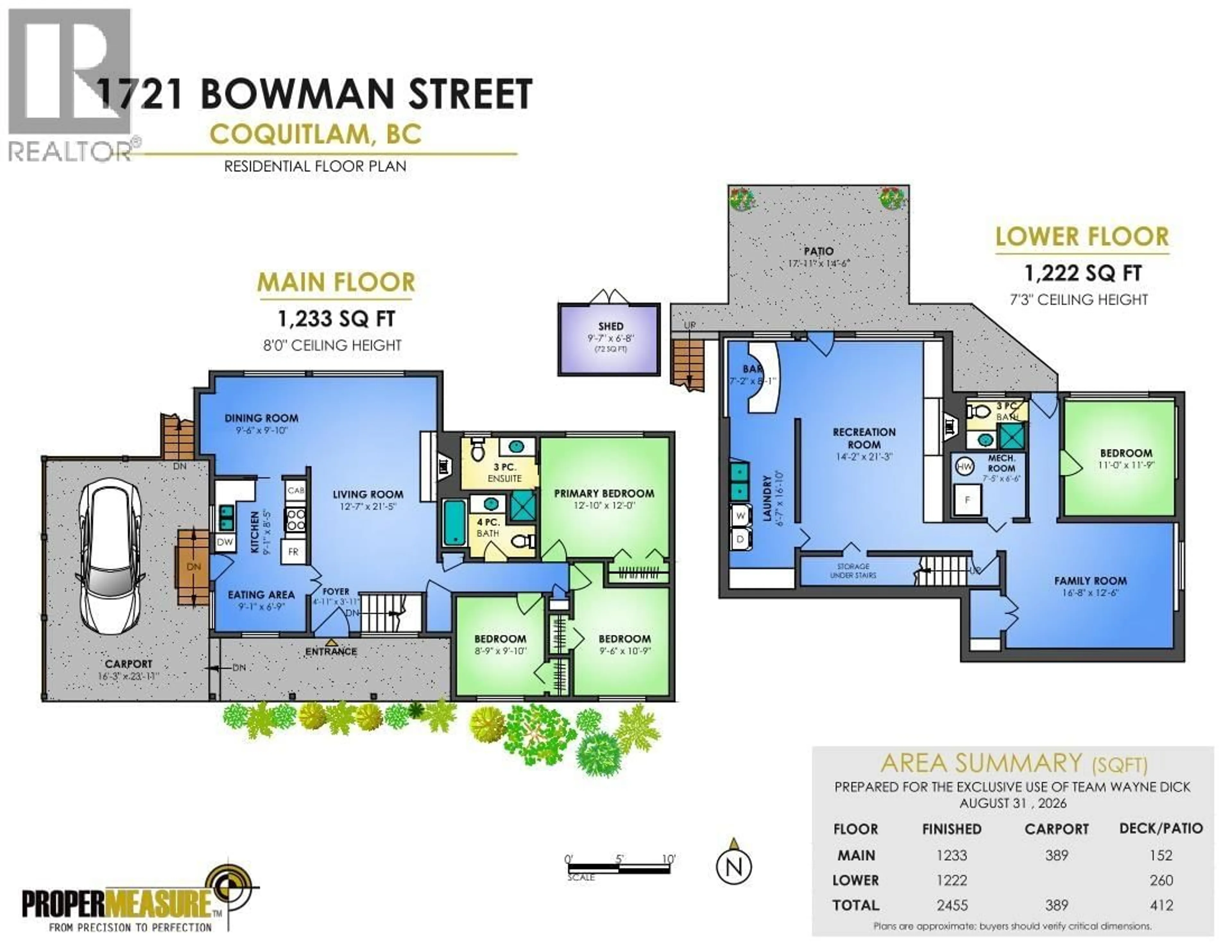 Floor plan for 1721 BOWMAN AVENUE, Coquitlam British Columbia V3J6C9