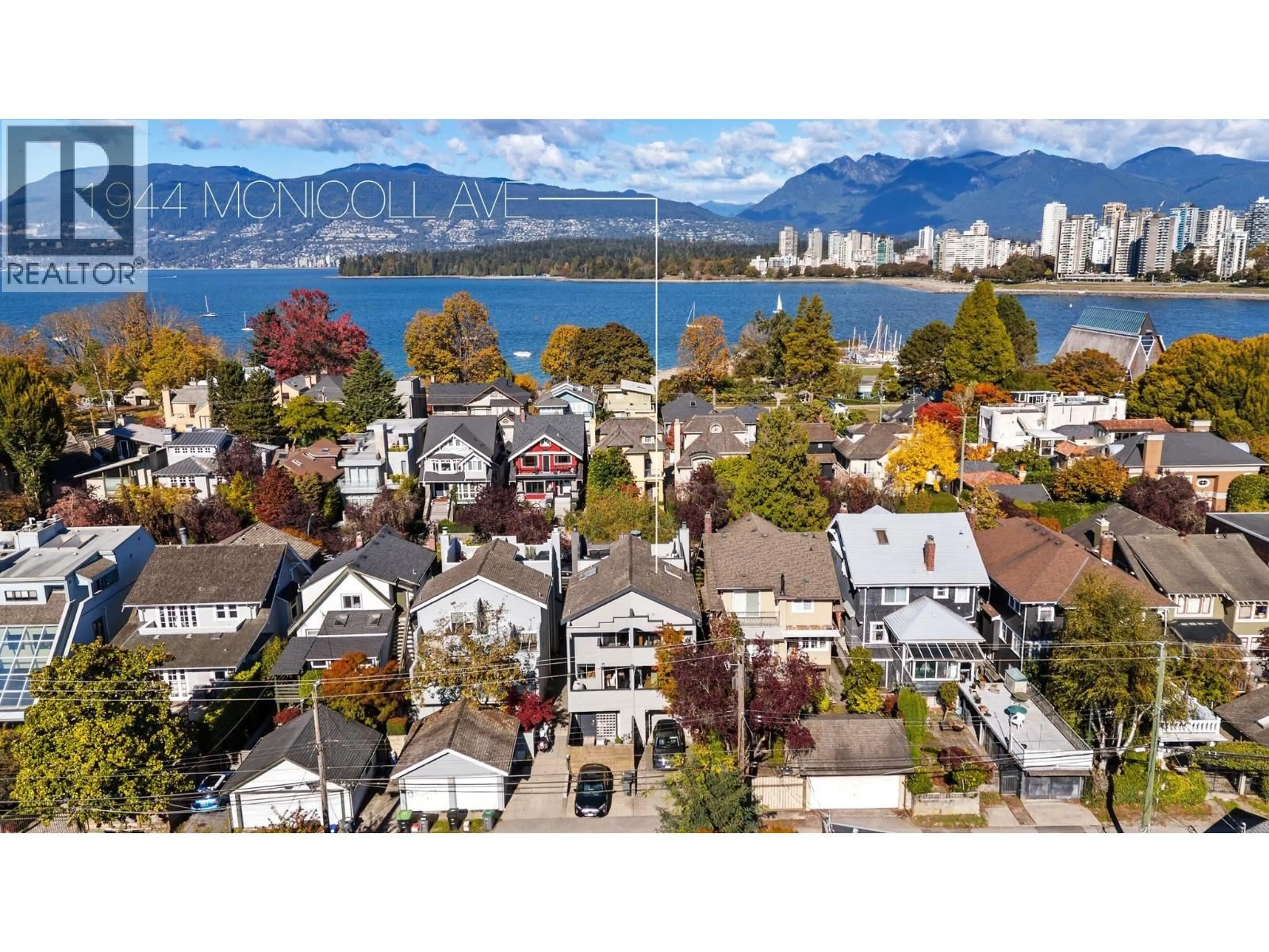 A pic from outside/outdoor area/front of a property/back of a property/a pic from drone, mountain view for 1944 MCNICOLL AVENUE, Vancouver British Columbia V6J1A6