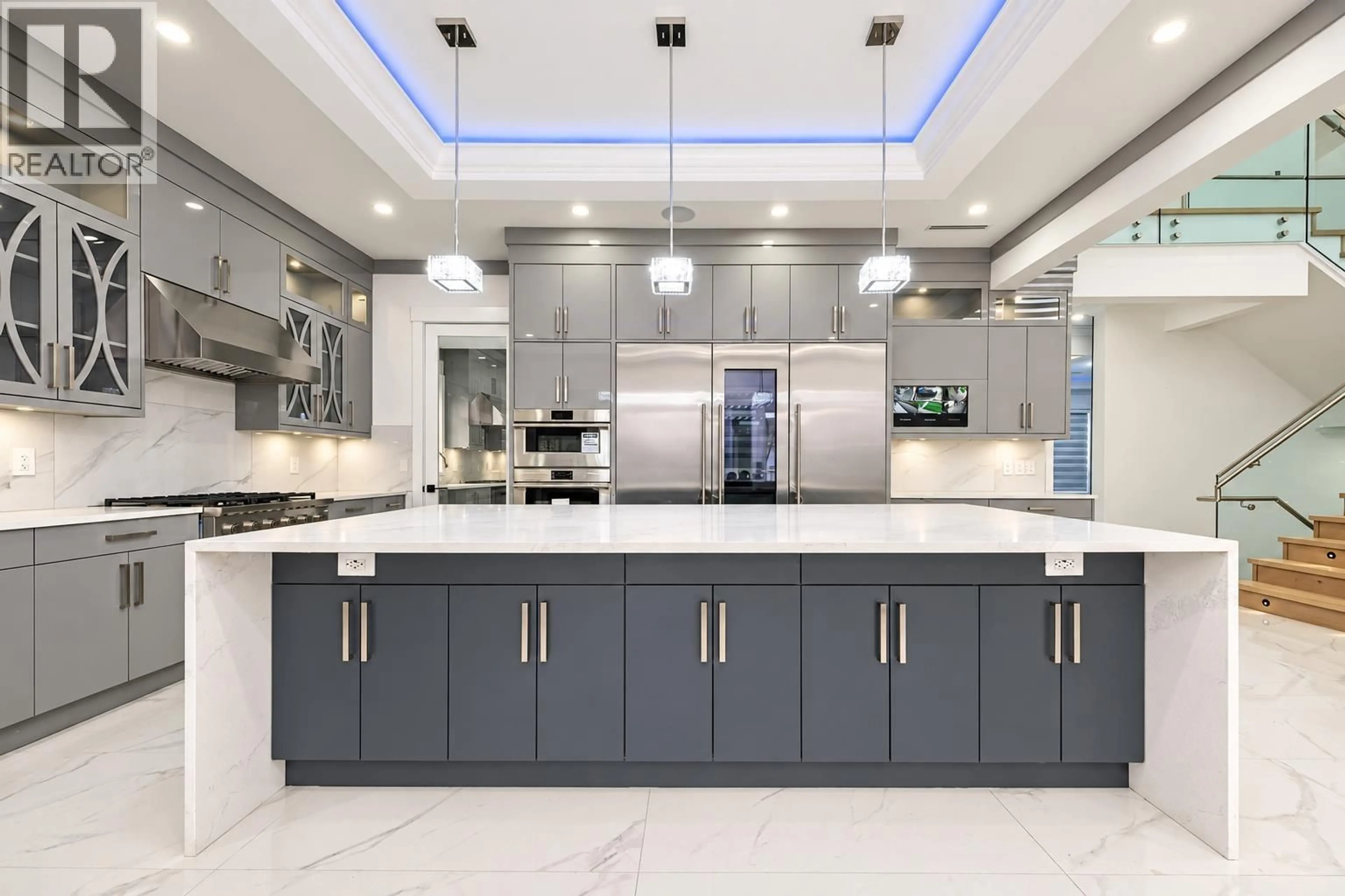 Contemporary kitchen, ceramic/tile floor for 1100 COMO LAKE AVENUE, Coquitlam British Columbia V3J3N8