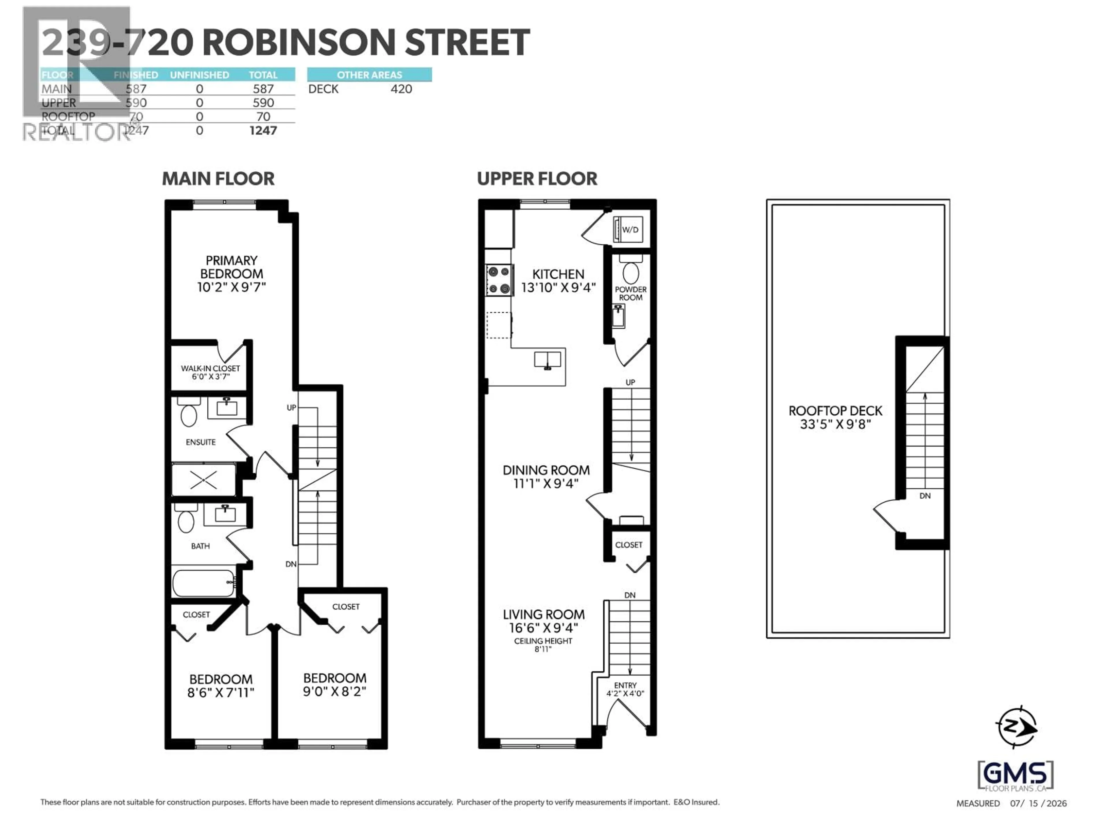 Floor plan for 239 - 720 ROBINSON STREET, Coquitlam British Columbia V3J0P9