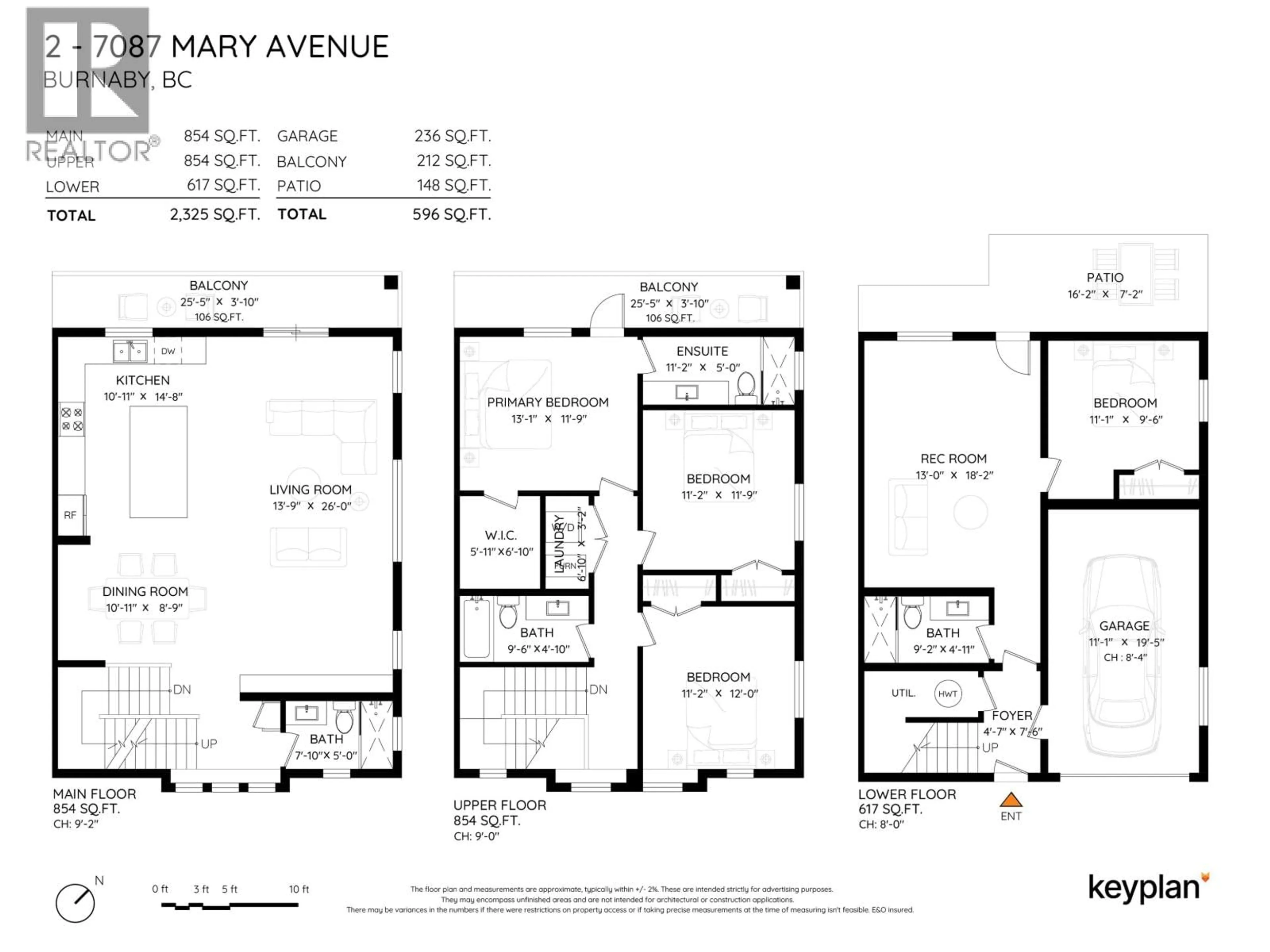 Floor plan for 2 - 7087 MARY AVENUE, Burnaby British Columbia V5E3K1