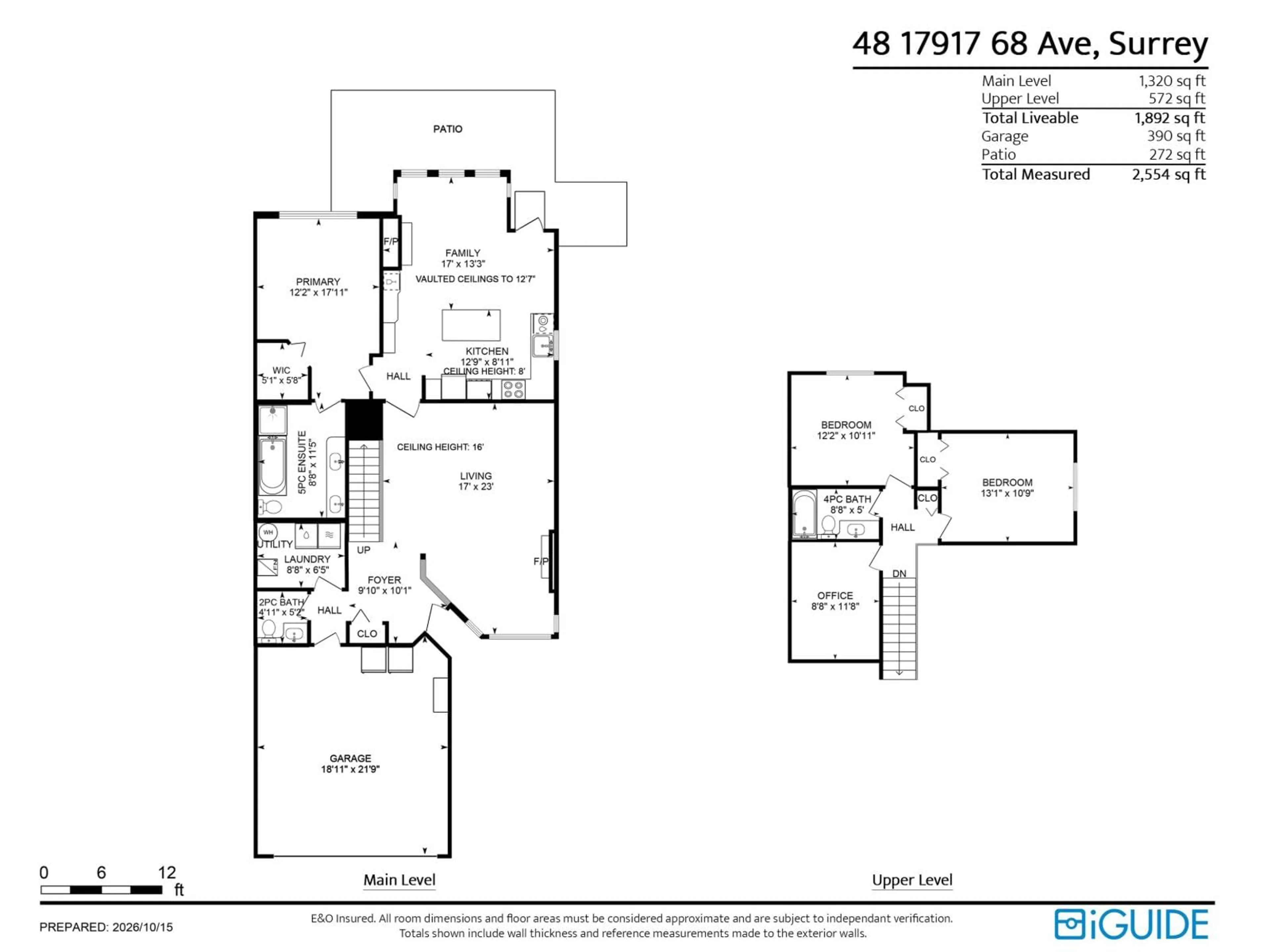 Floor plan for 48 - 17917 68 AVENUE, Surrey British Columbia V3S9C8