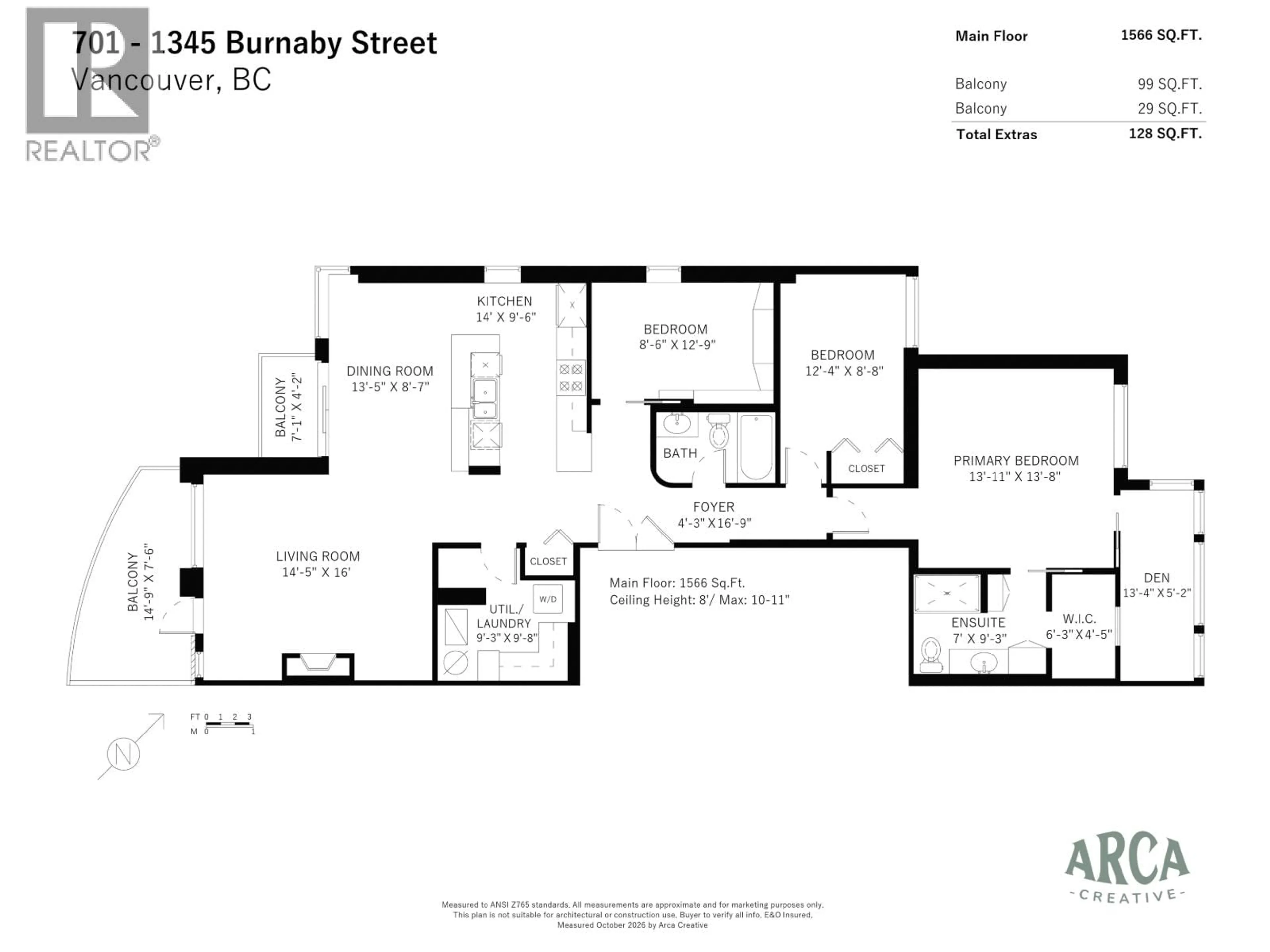 Floor plan for 701 - 1345 BURNABY STREET, Vancouver British Columbia V6E1R2