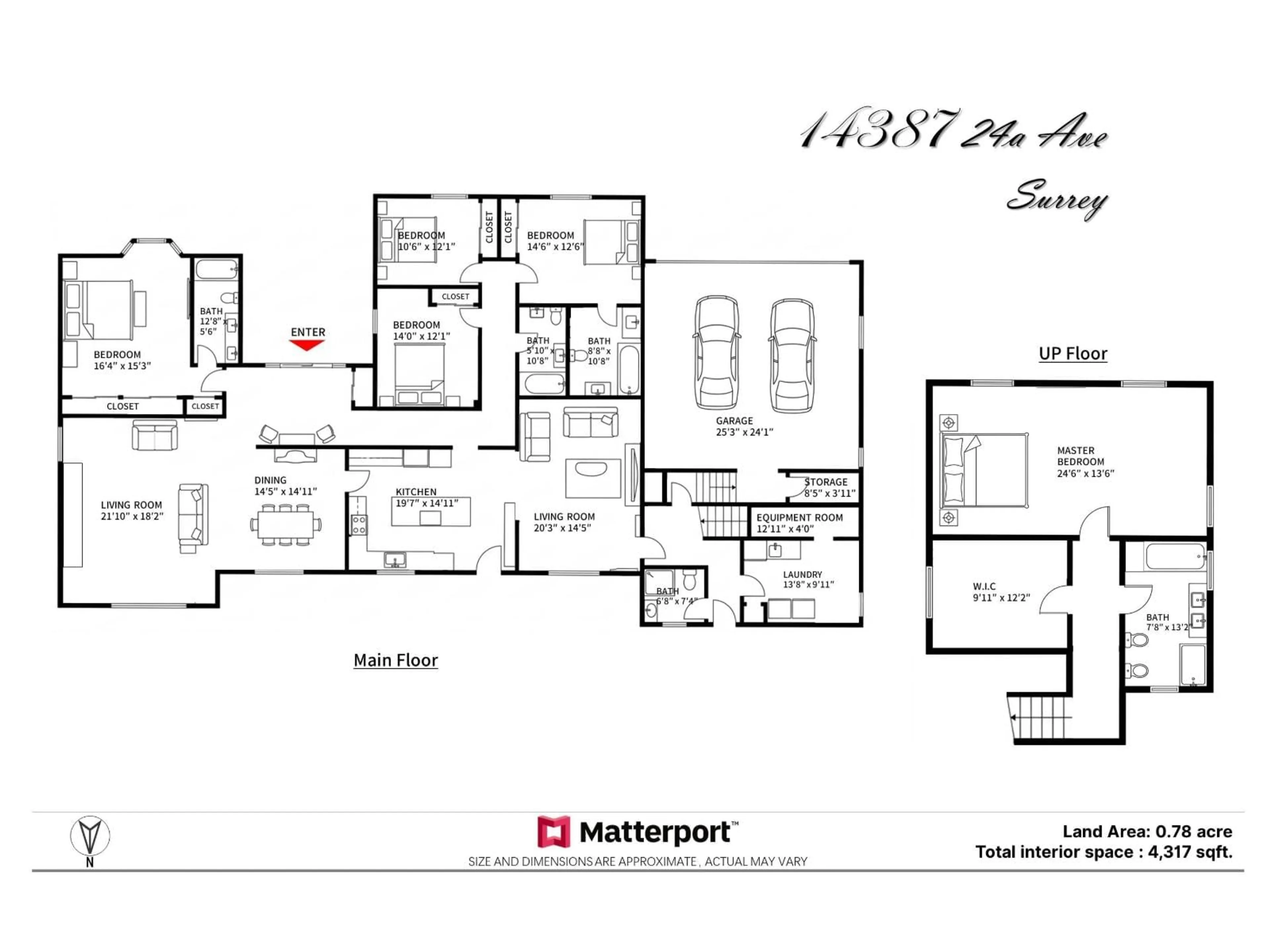 Floor plan for 14387 24A AVENUE, Surrey British Columbia V4P1R8