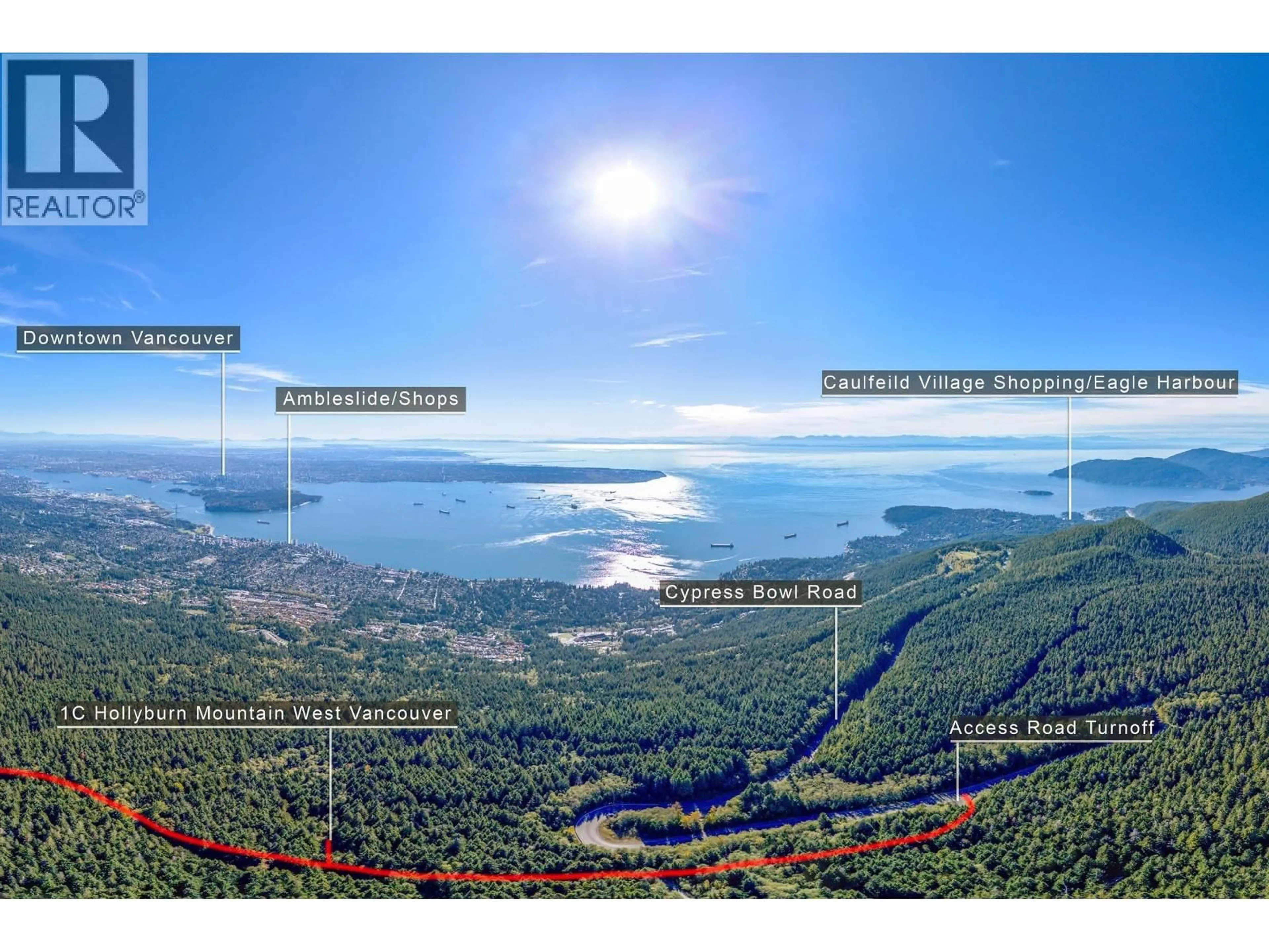 A pic from outside/outdoor area/front of a property/back of a property/a pic from drone, water/lake/river/ocean view for 1C HOLLYBURN RIDGE, West Vancouver British Columbia V0V0V0