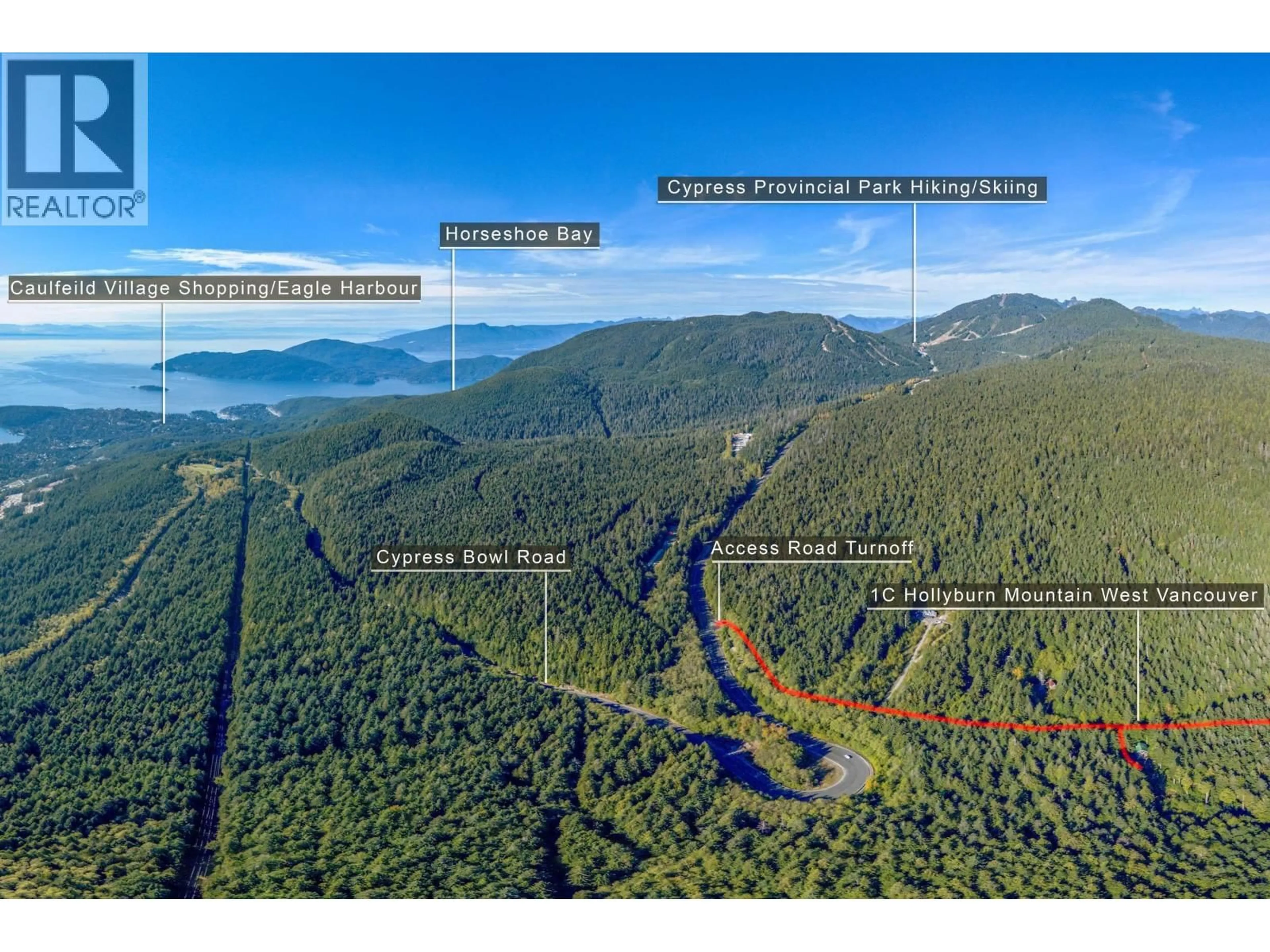 A pic from outside/outdoor area/front of a property/back of a property/a pic from drone, water/lake/river/ocean view for 1C HOLLYBURN RIDGE, West Vancouver British Columbia V0V0V0