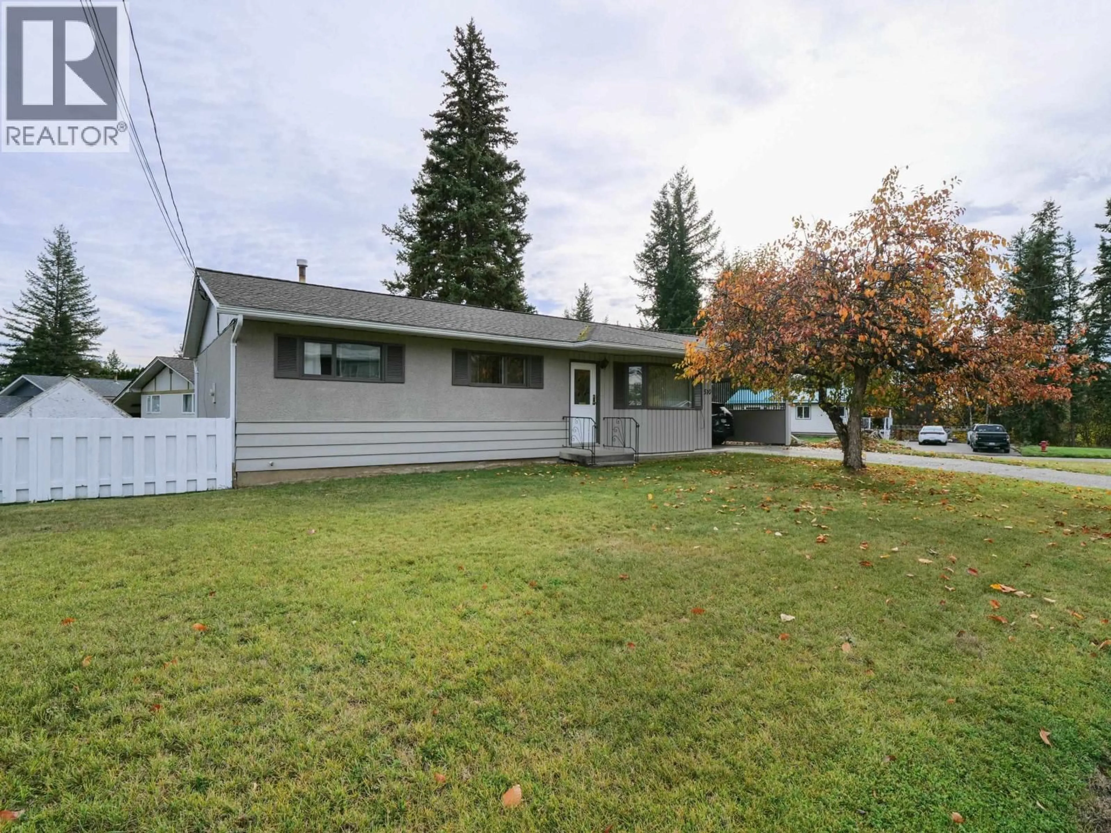 A pic from outside/outdoor area/front of a property/back of a property/a pic from drone, street for 510 PINCHBECK STREET, Quesnel British Columbia V2J1N5