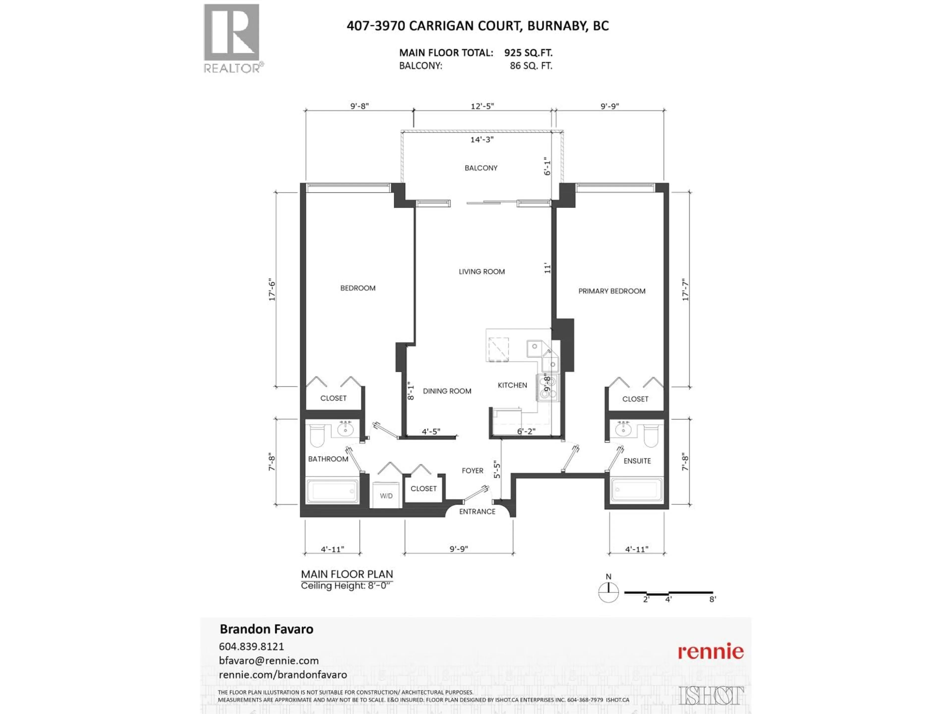 Floor plan for 407 - 3970 CARRIGAN COURT, Burnaby British Columbia V3N4S5