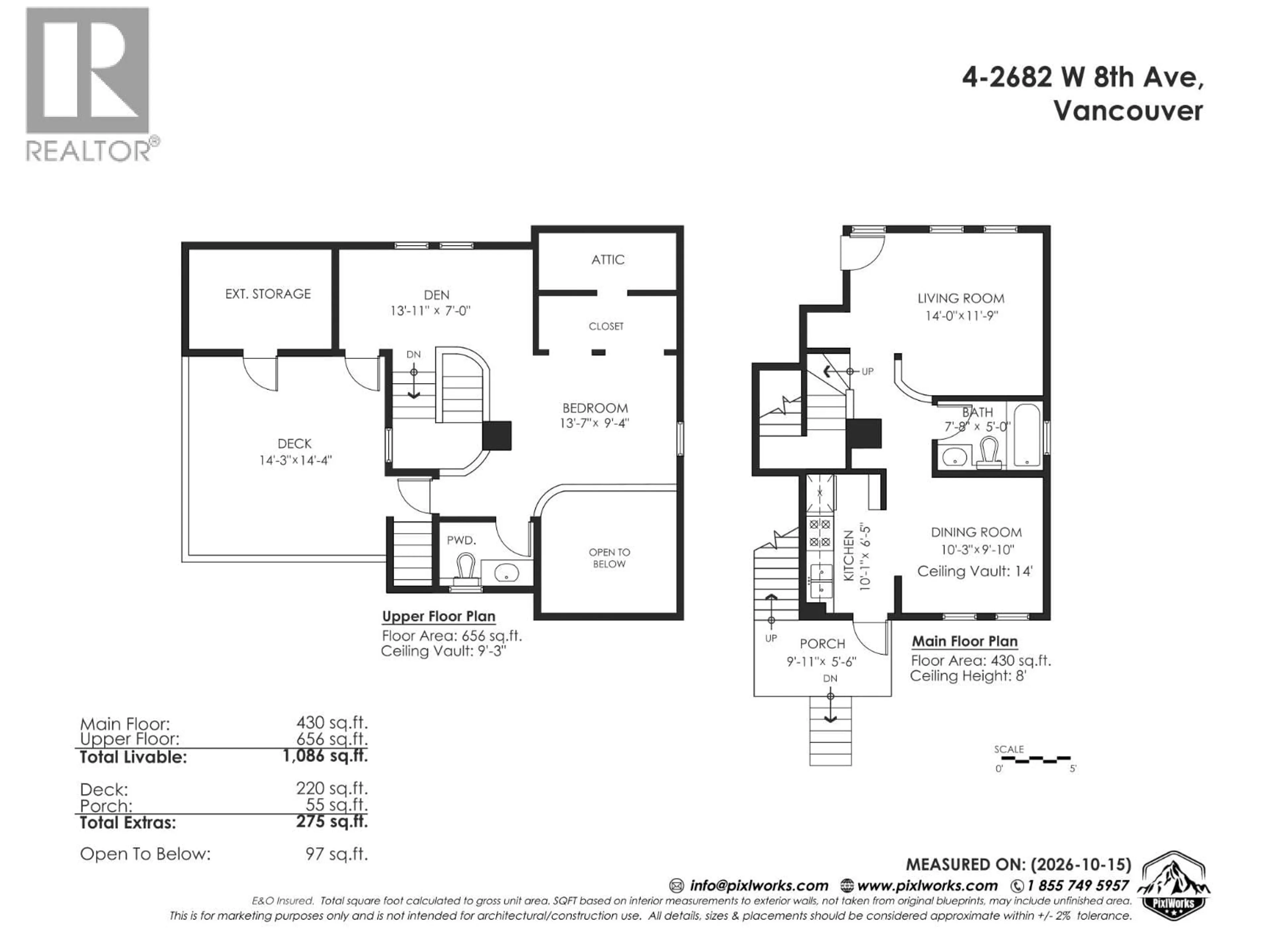 Floor plan for 4 - 2682 8TH AVENUE, Vancouver British Columbia V6K2B6