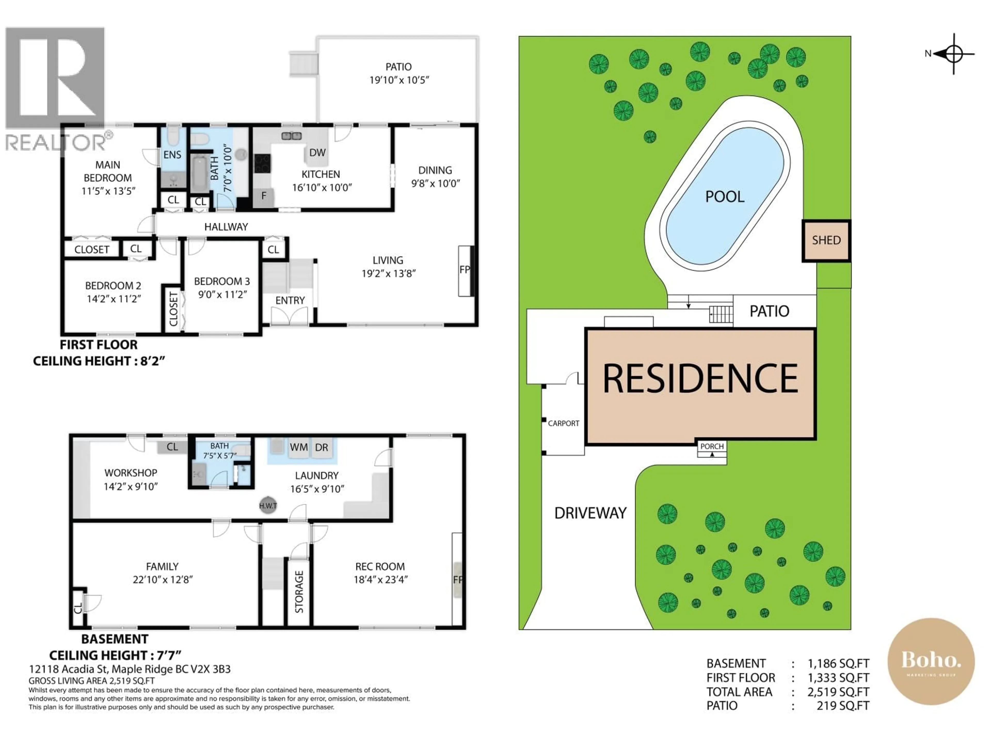 Floor plan for 12118 ACADIA STREET, Maple Ridge British Columbia V2X3B3