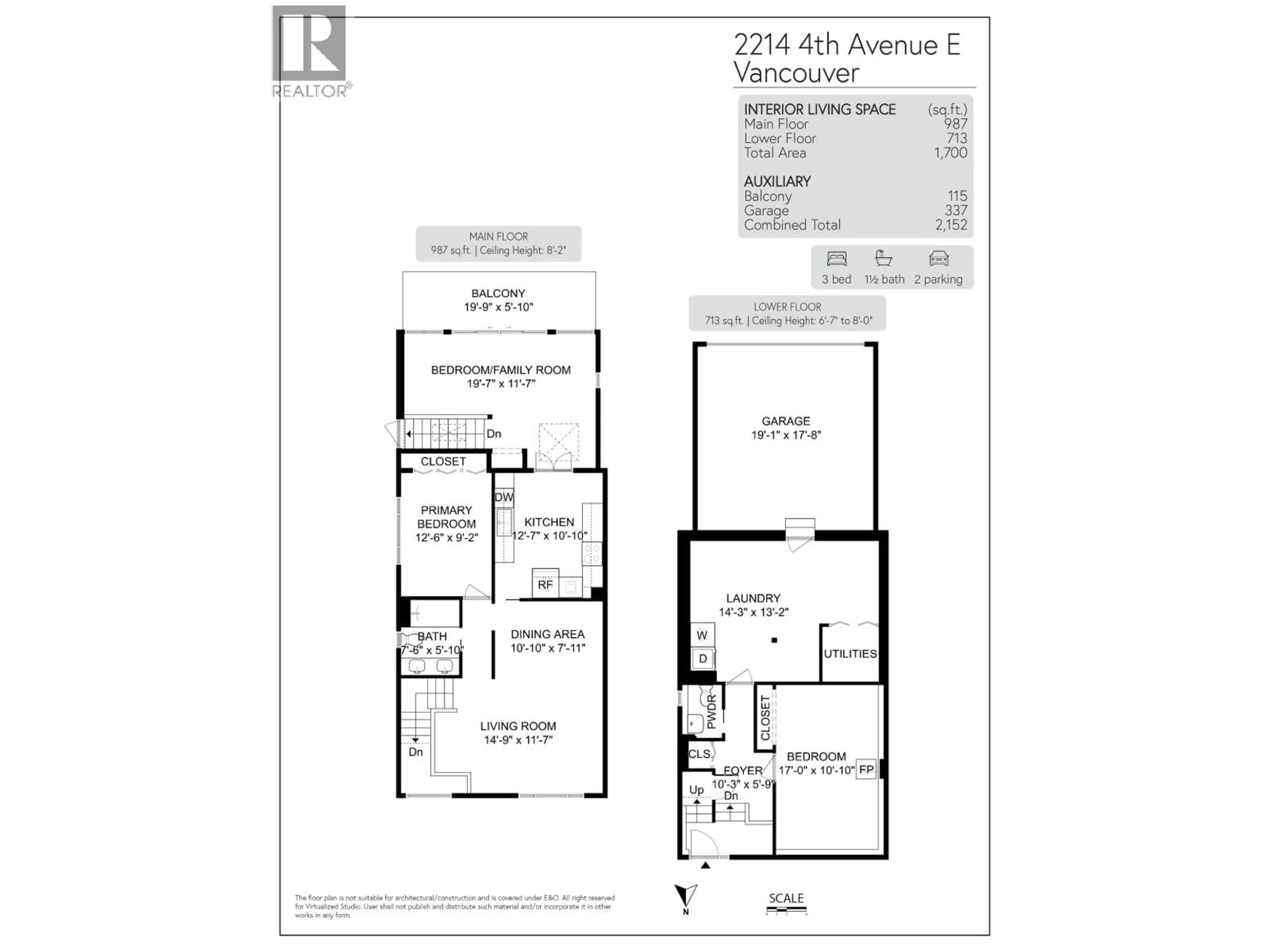 Floor plan for 2214 4TH AVENUE, Vancouver British Columbia V5N1K8