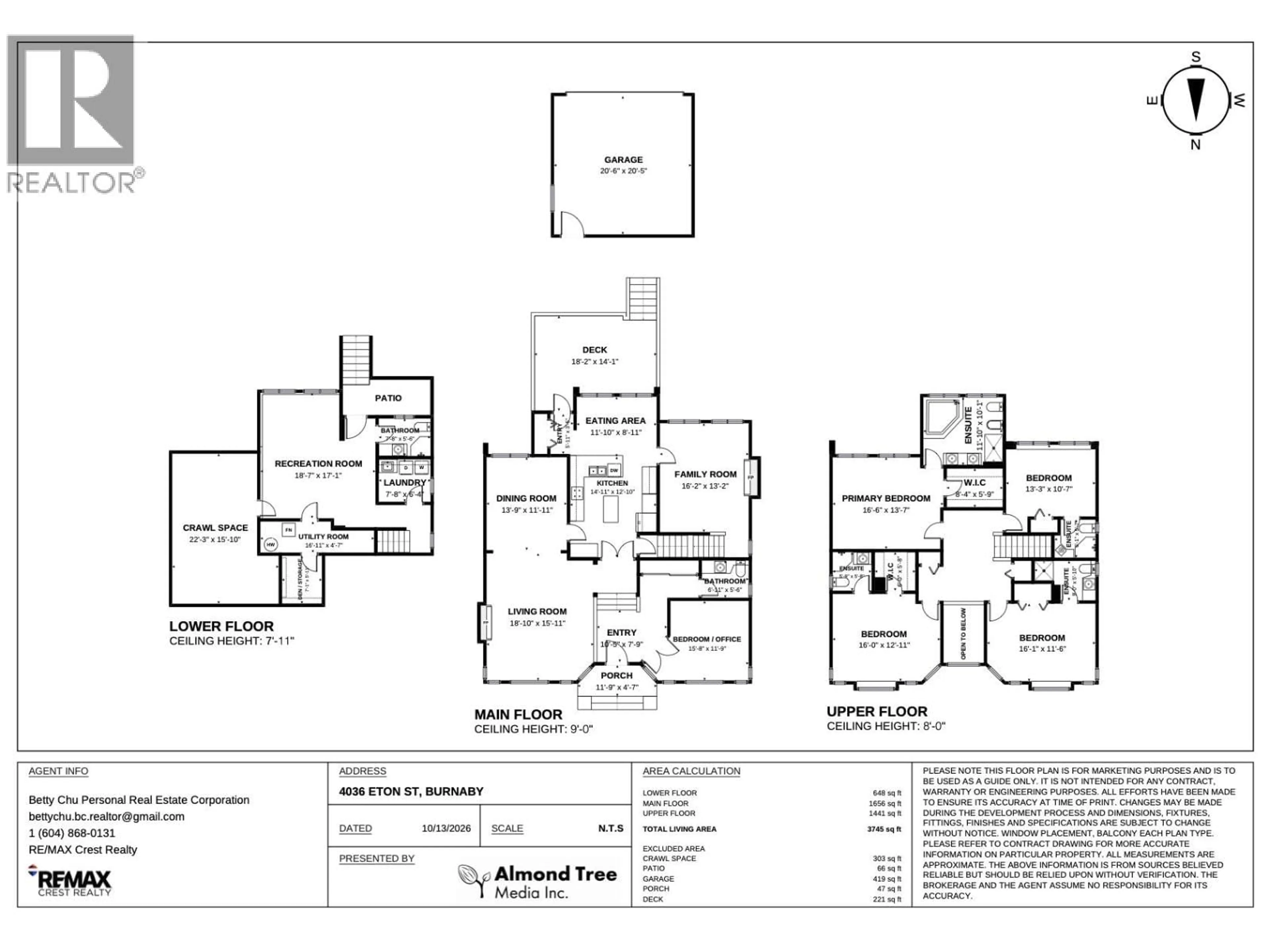 Floor plan for 4036 ETON STREET, Burnaby British Columbia V5C1J7