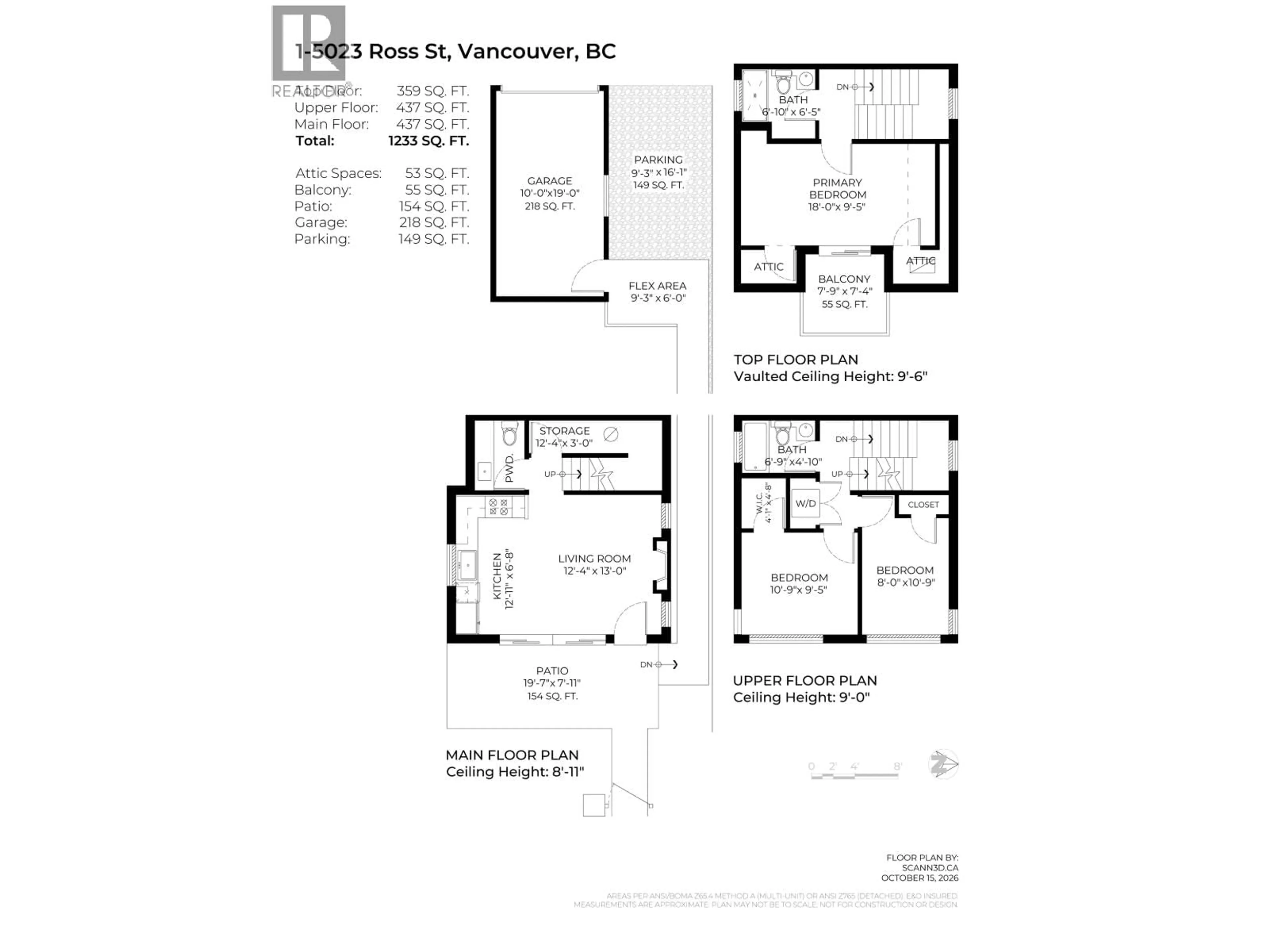 Floor plan for 1 - 5023 ROSS STREET, Vancouver British Columbia V5W3K6