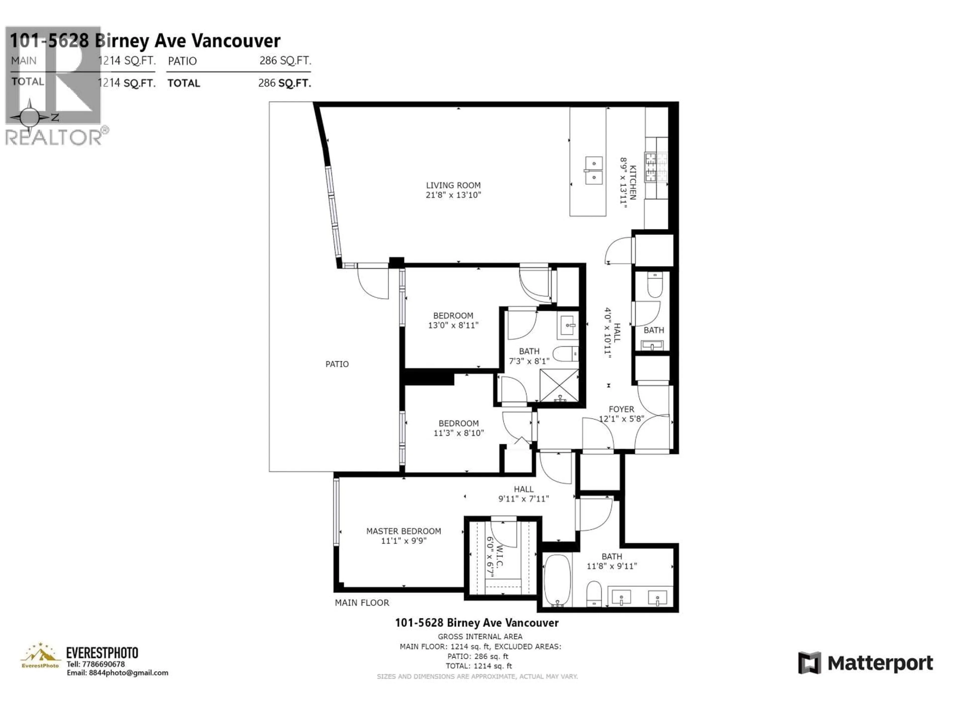 Floor plan for 101 - 5628 BIRNEY AVENUE, Vancouver British Columbia V6S0H7
