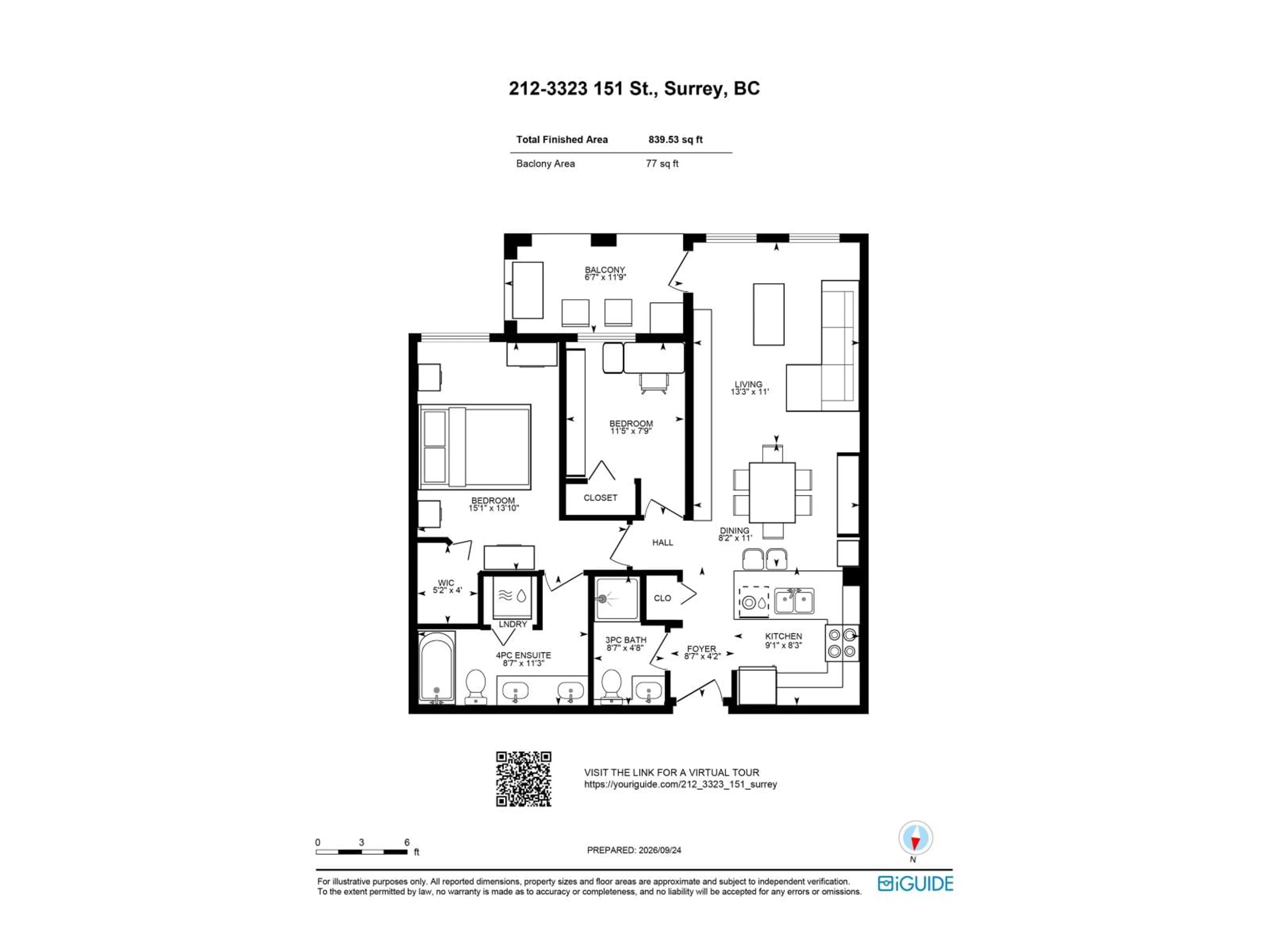 Floor plan for 212 - 3323 151 STREET, Surrey British Columbia V3Z0L3
