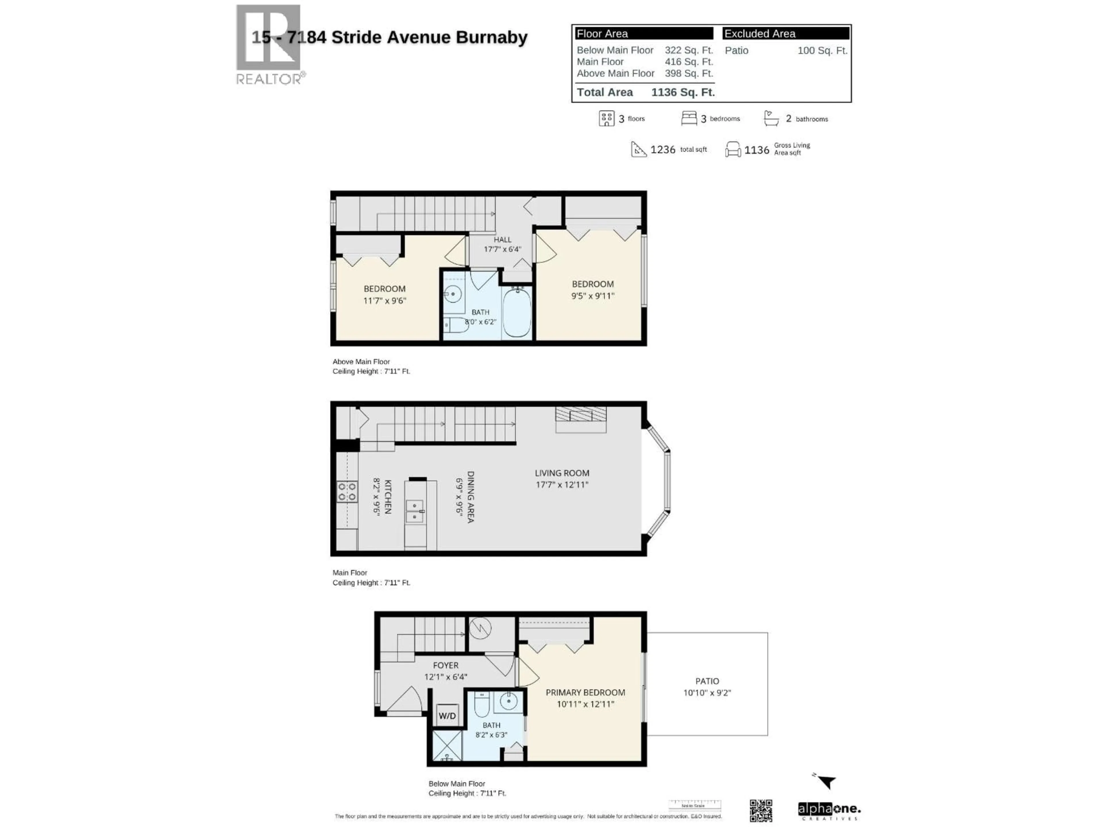 Floor plan for 15 - 7184 STRIDE AVENUE, Burnaby British Columbia V3N1T7