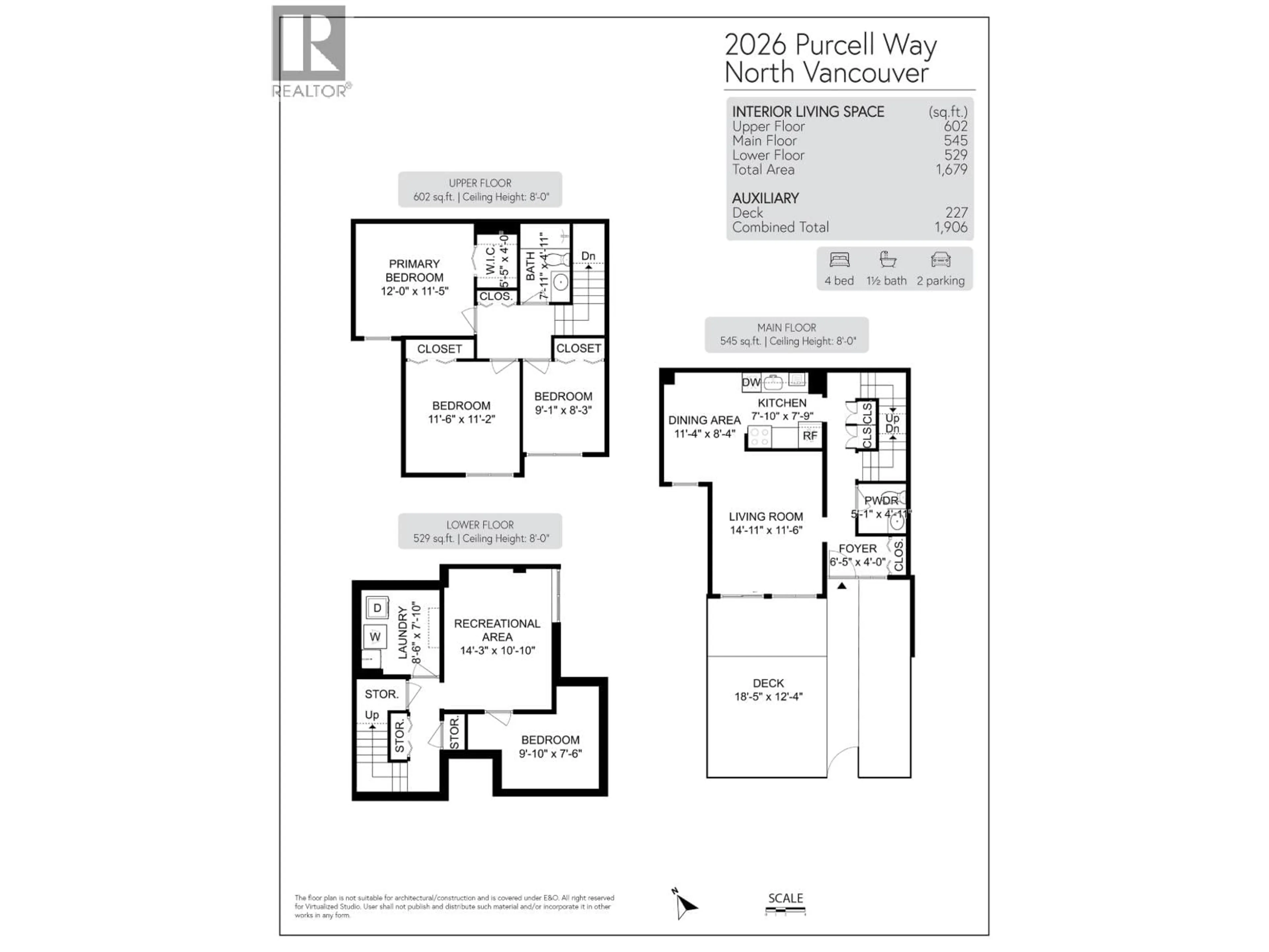 Floor plan for 2026 PURCELL WAY, North Vancouver British Columbia V7J3K3