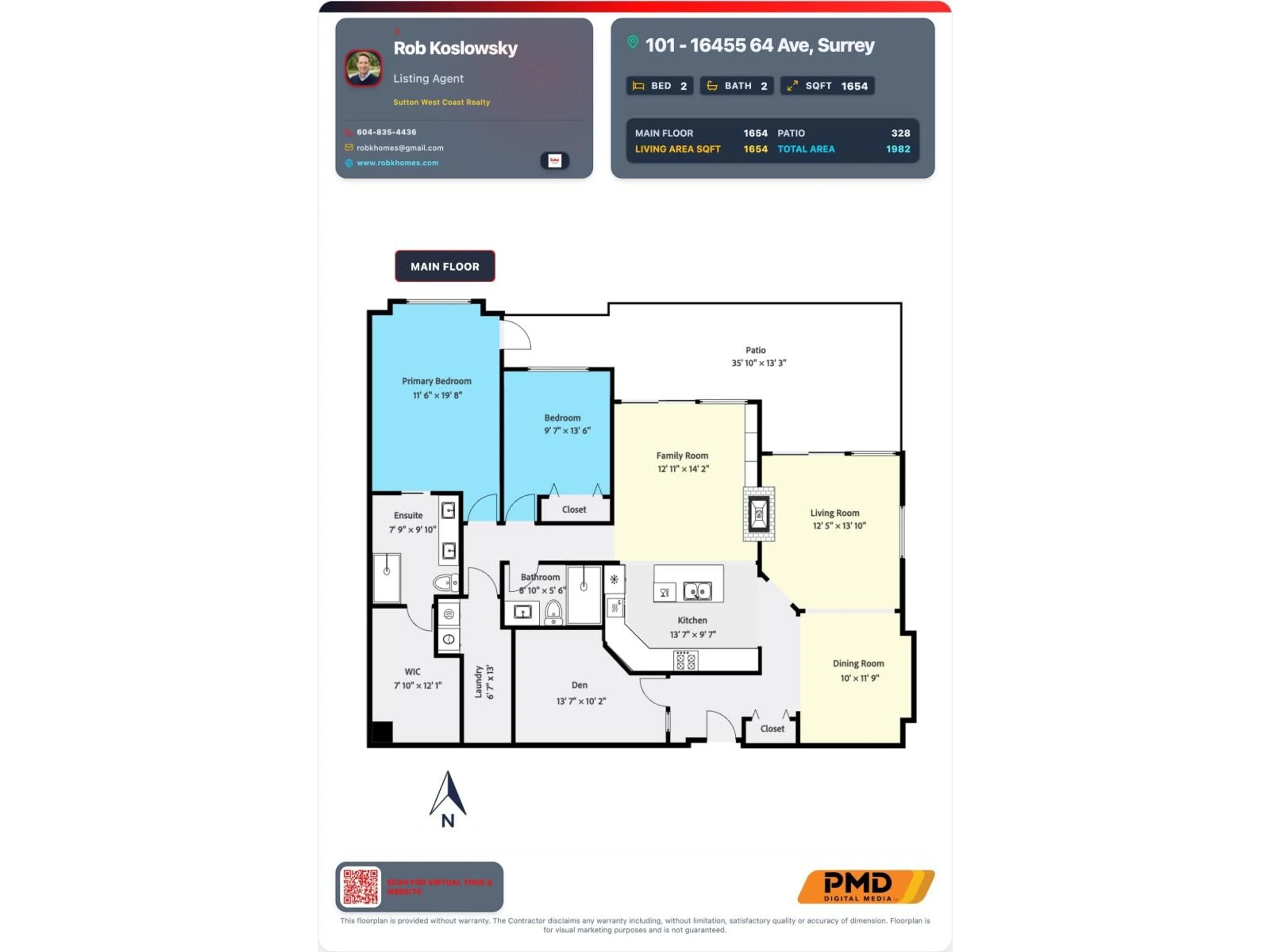 Floor plan for 101 - 16455 64 AVENUE, Surrey British Columbia V2S6V7