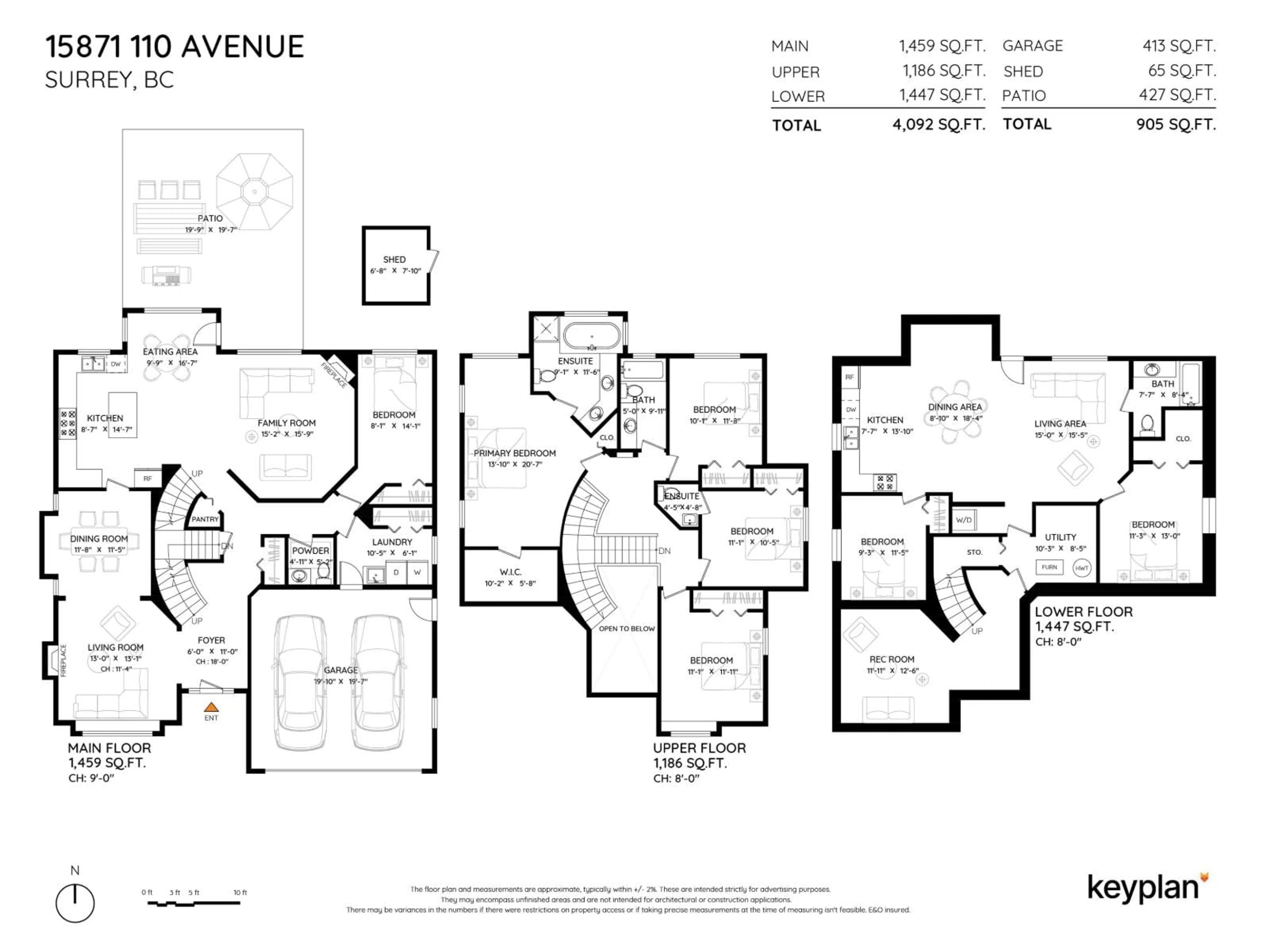 Floor plan for 15871 110 AVENUE, Surrey British Columbia V4N5E9